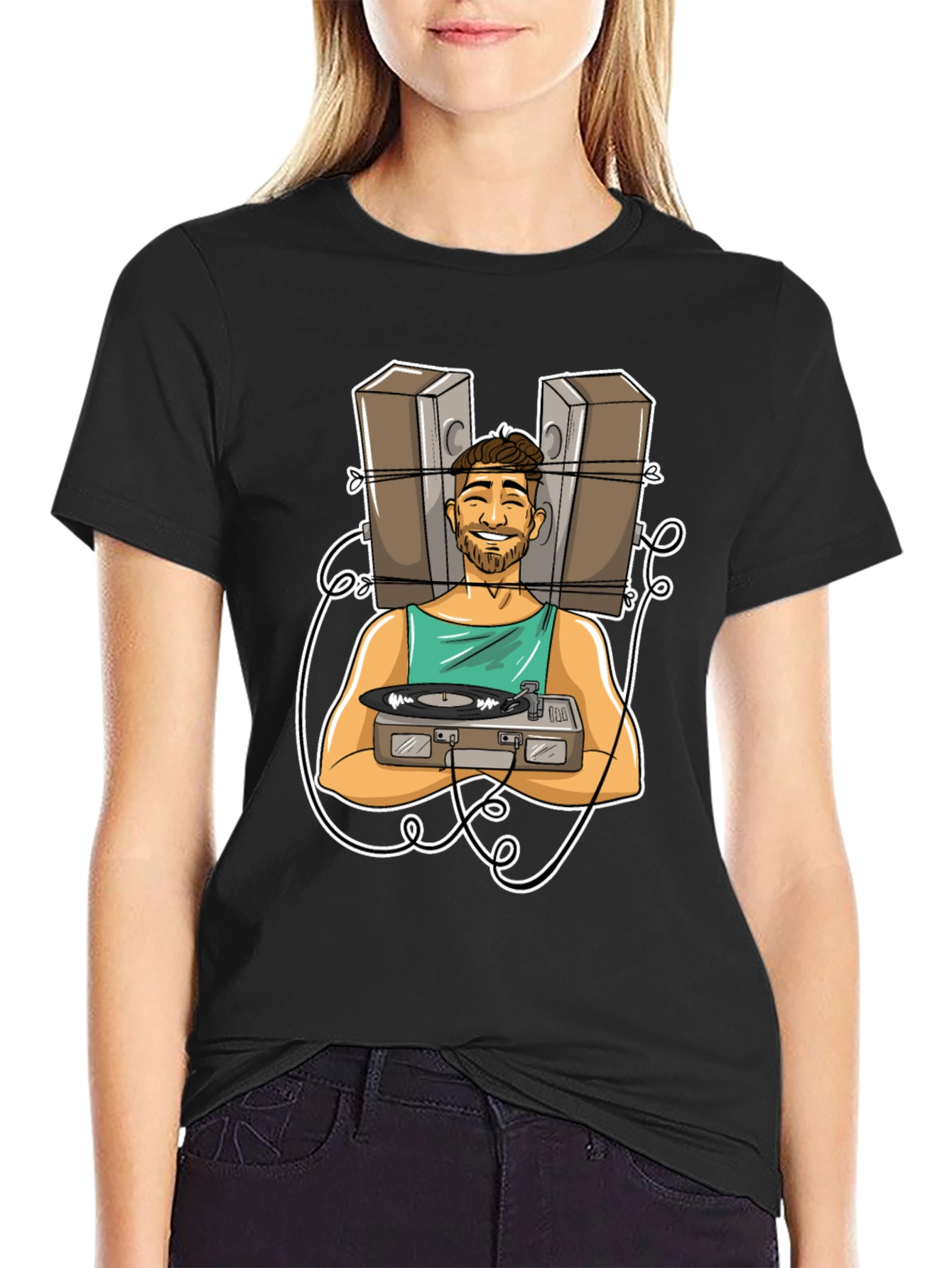 DJ Graphic Tee - Musician Cartoon Design