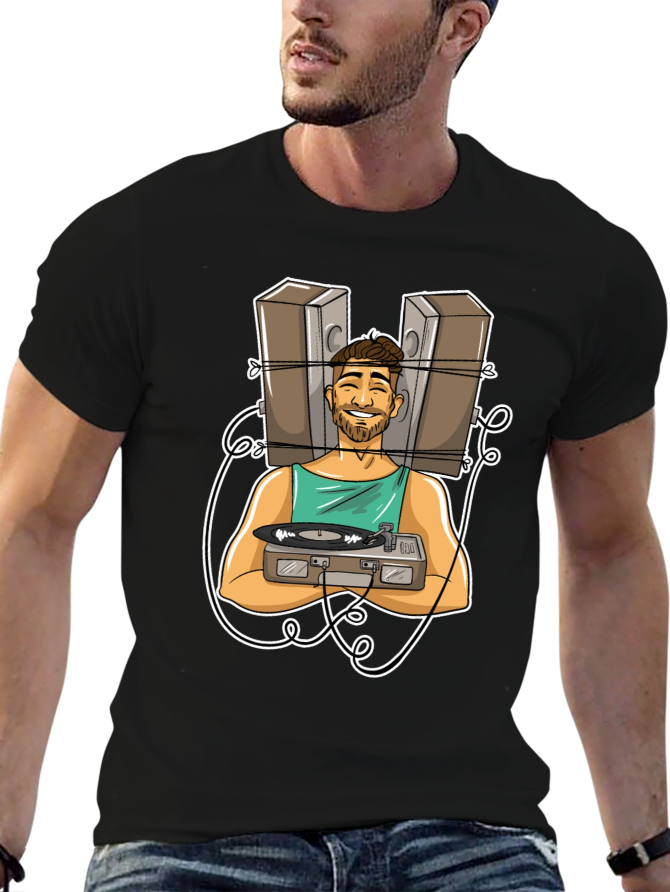 DJ Graphic Tee - Musician Cartoon Design