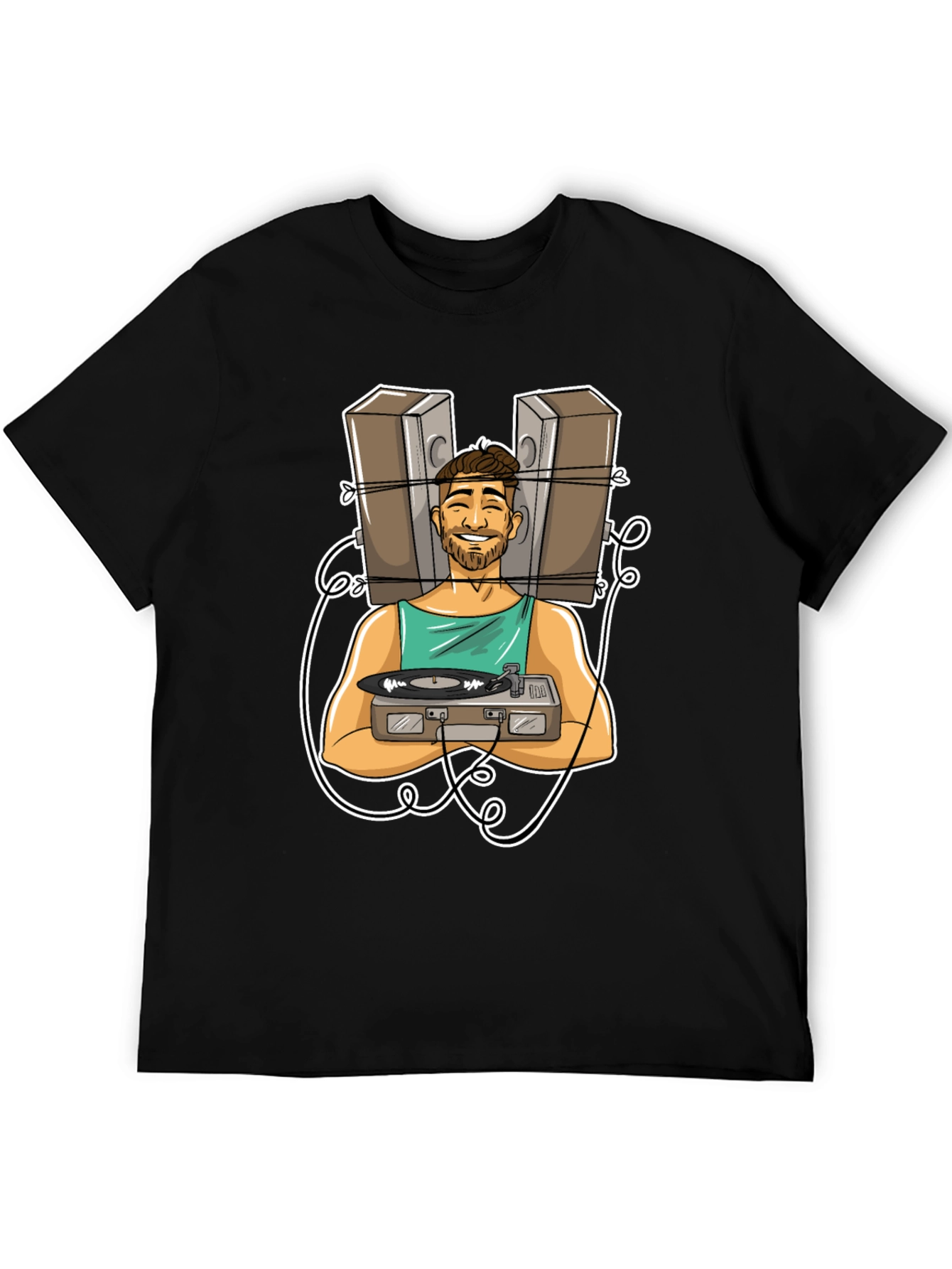 DJ Graphic Tee - Musician Cartoon Design