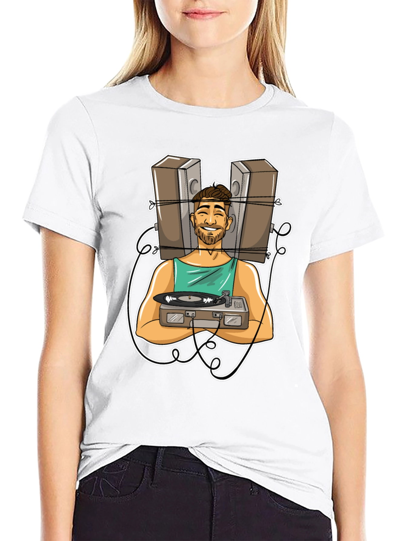 DJ Graphic Tee - Musician Cartoon Design
