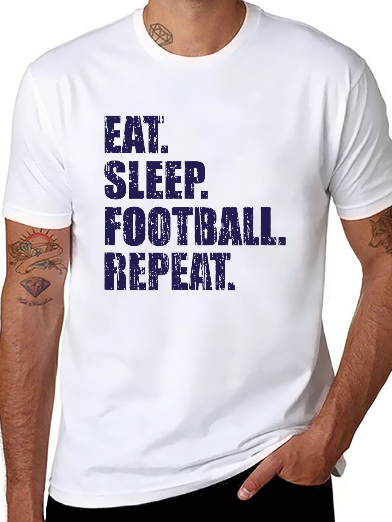 Eat Sleep Football Repeat Black T-Shirt