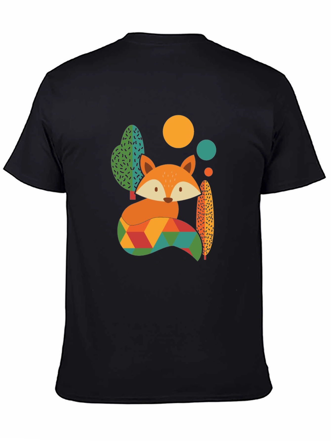 Geometric Fox Graphic Tee - Mens Black T-Shirt