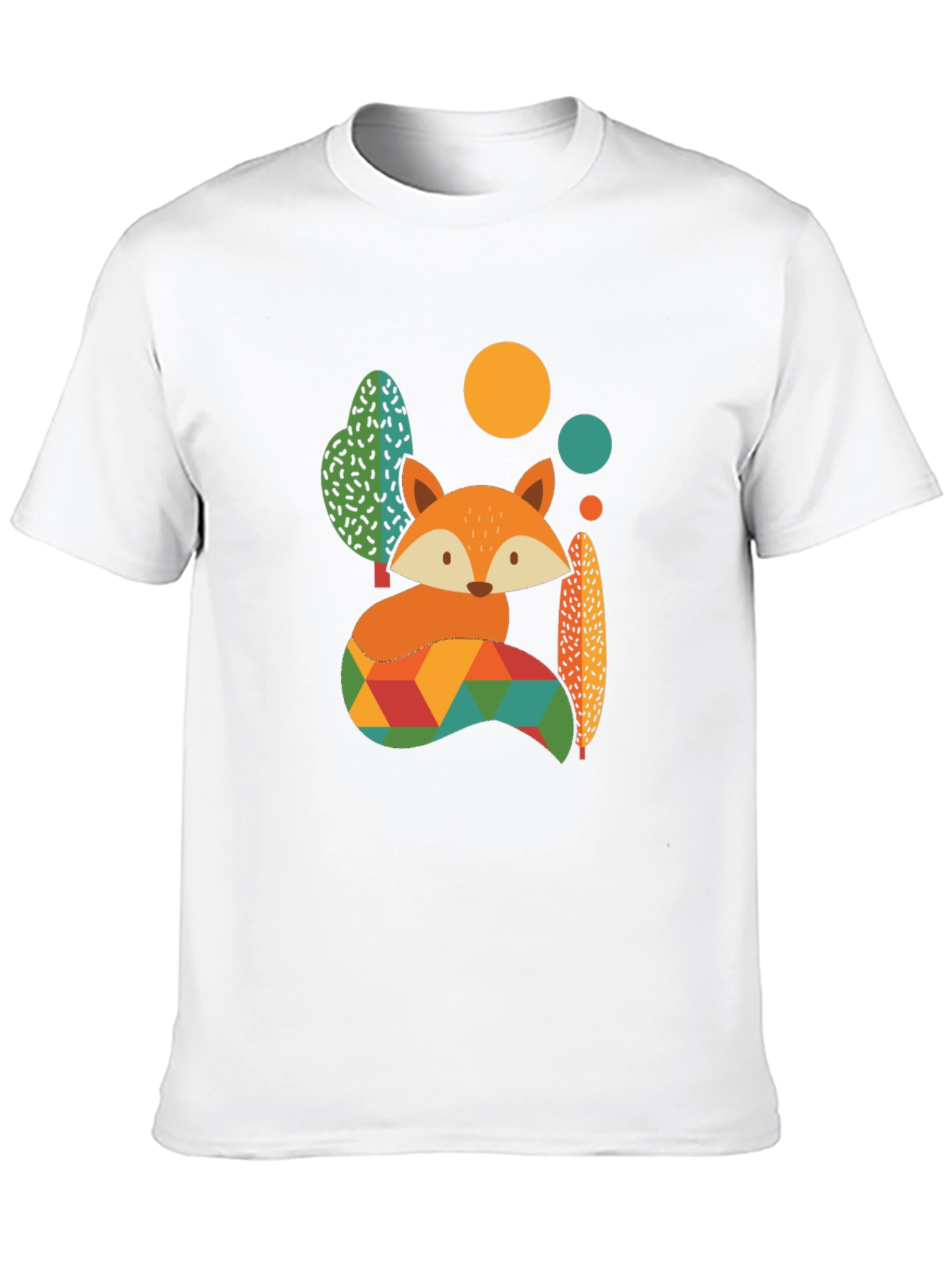 Geometric Fox Graphic Tee - Mens Black T-Shirt