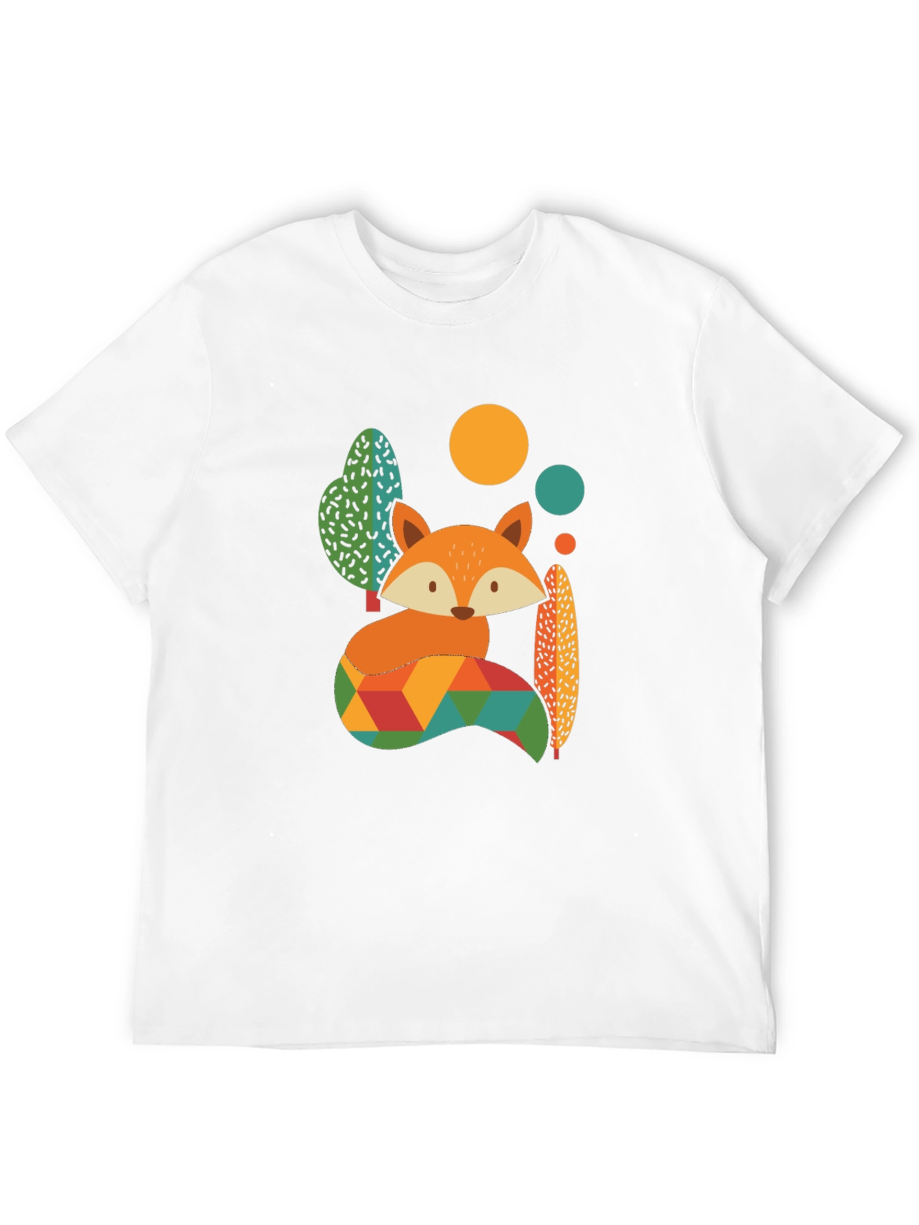 Geometric Fox Graphic Tee - Mens Black T-Shirt