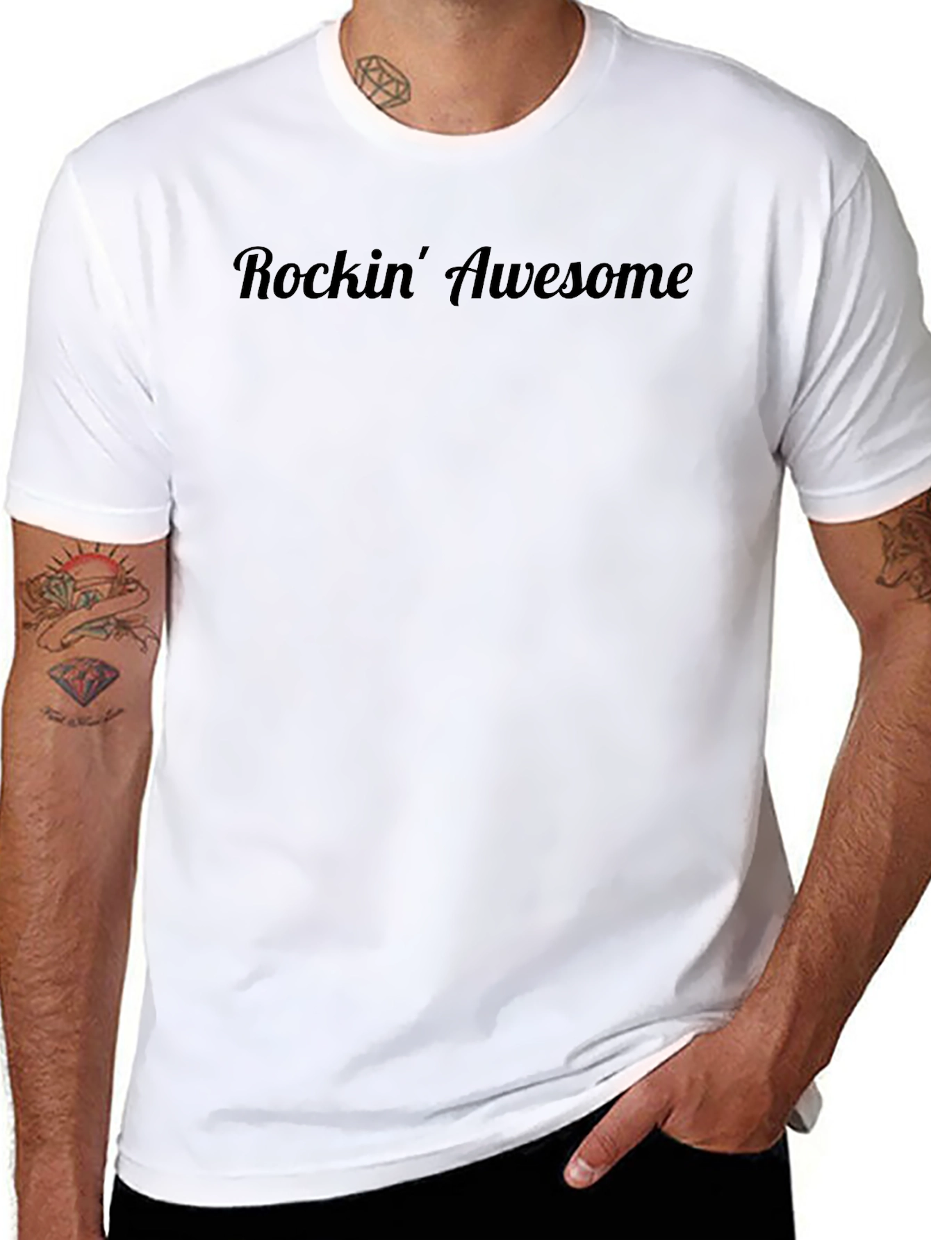 Rockin Awesome Black Graphic Tee