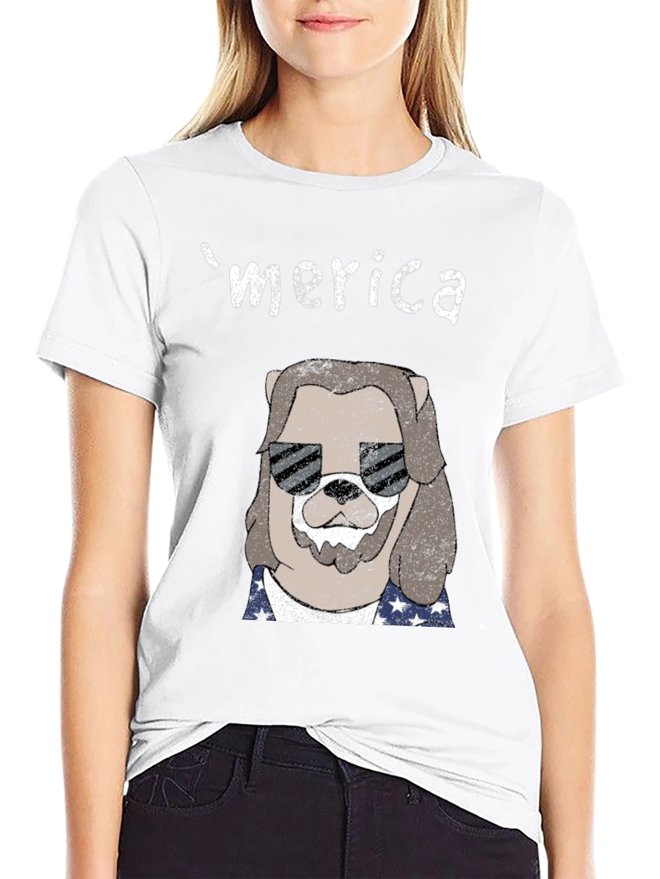 Merica Dog Graphic T-Shirt
