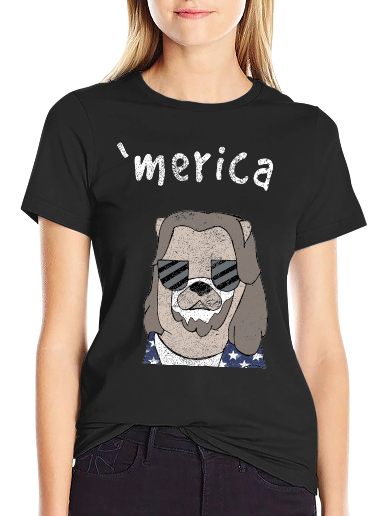 Merica Dog Graphic T-Shirt