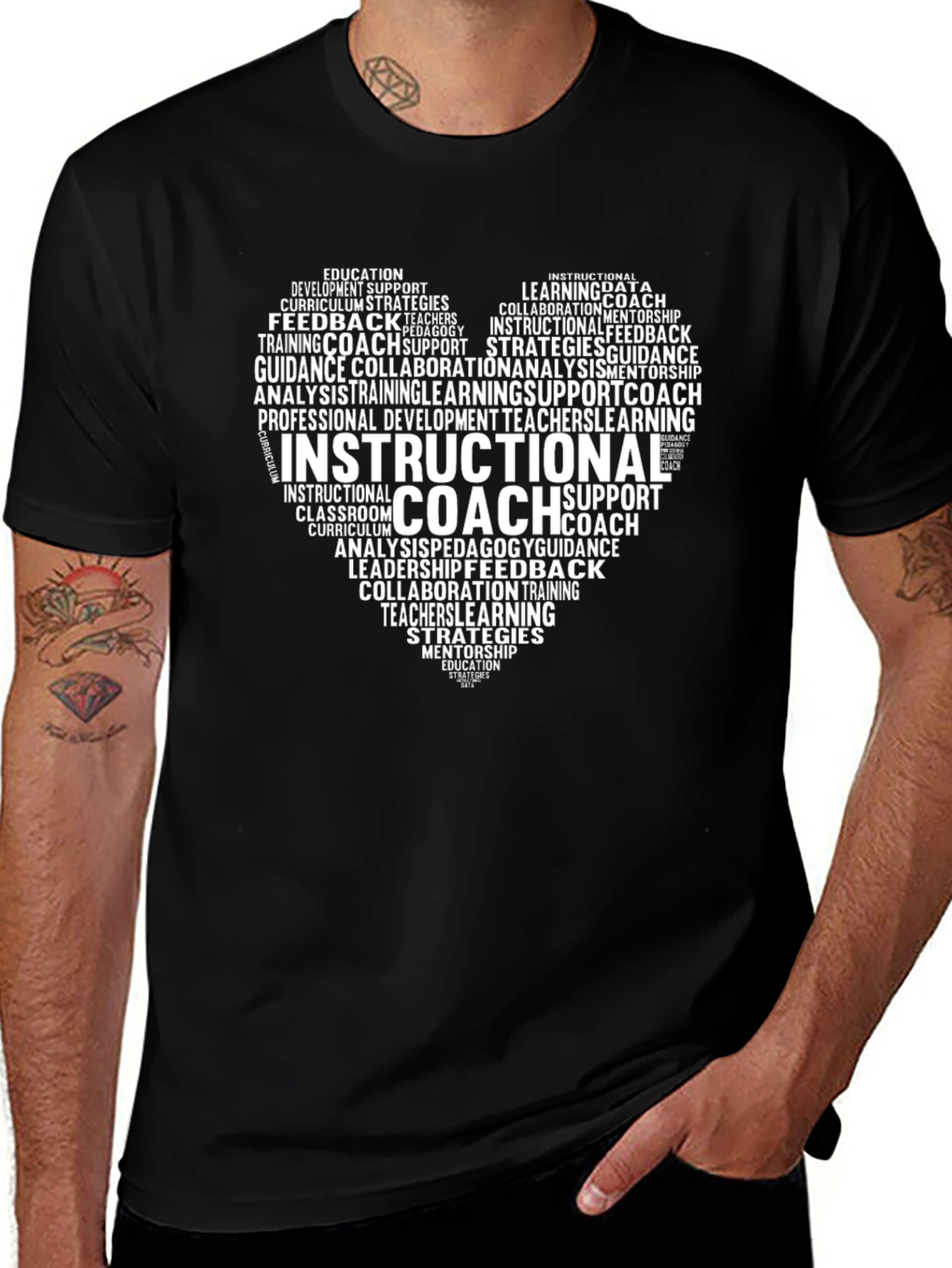 Instructional Coach Heart Word Art T-Shirt