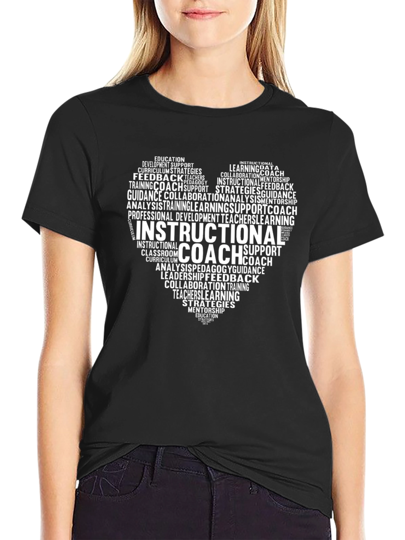 Instructional Coach Heart Word Art T-Shirt