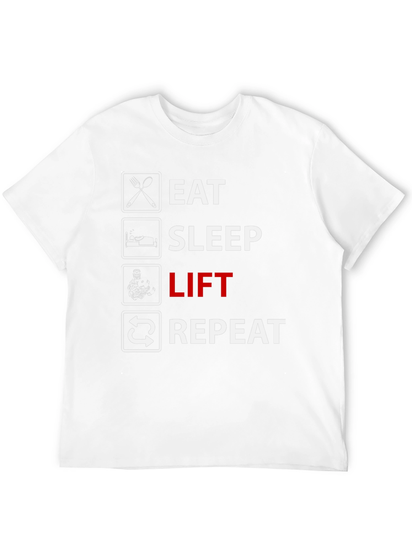 Eat Sleep Lift Repeat Black T-Shirt