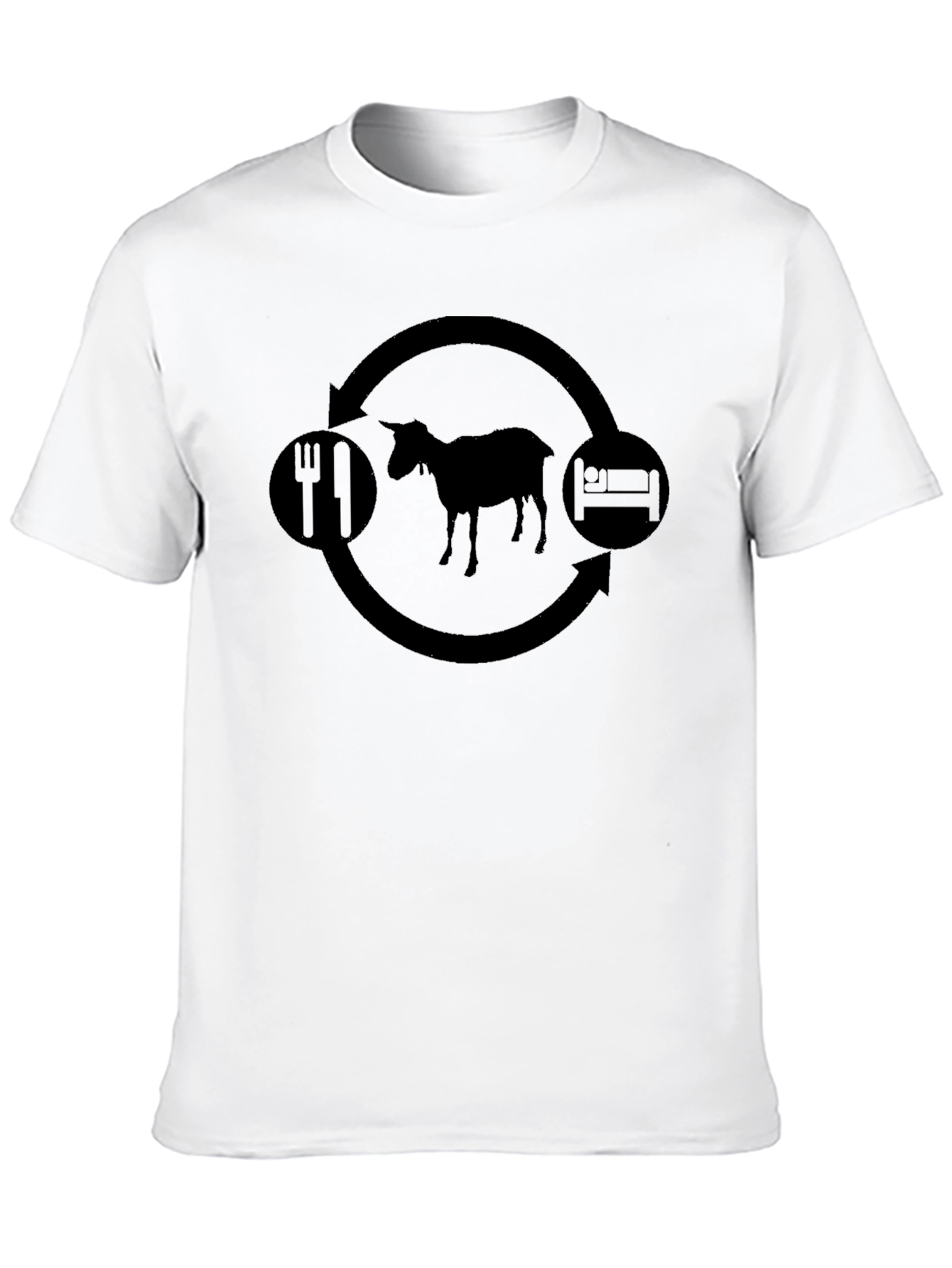 Eat Sleep Goat Repeat Black T-Shirt