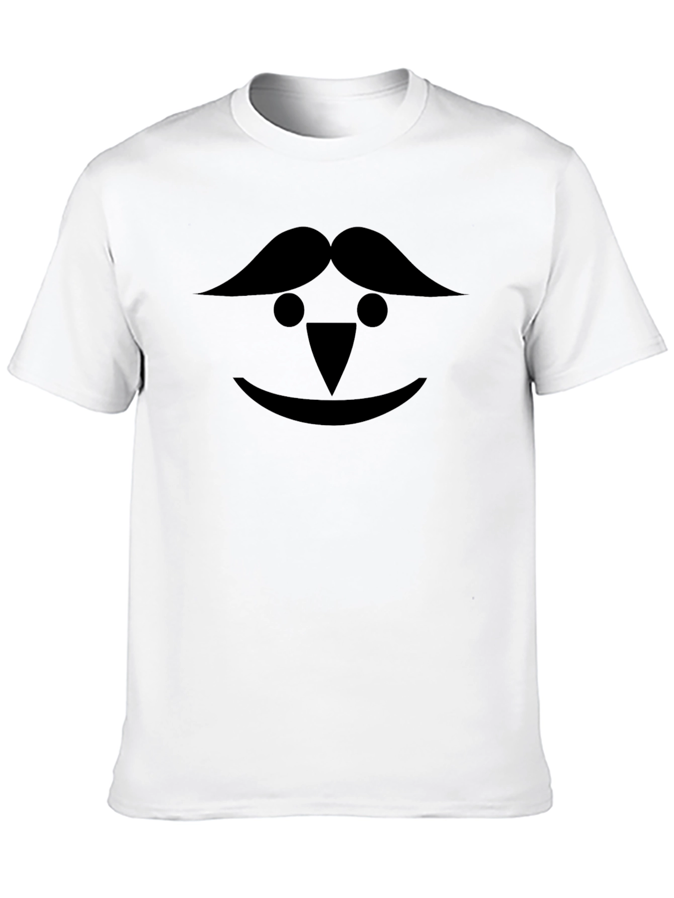 Whimsical Face Graphic Black Tee Shirt