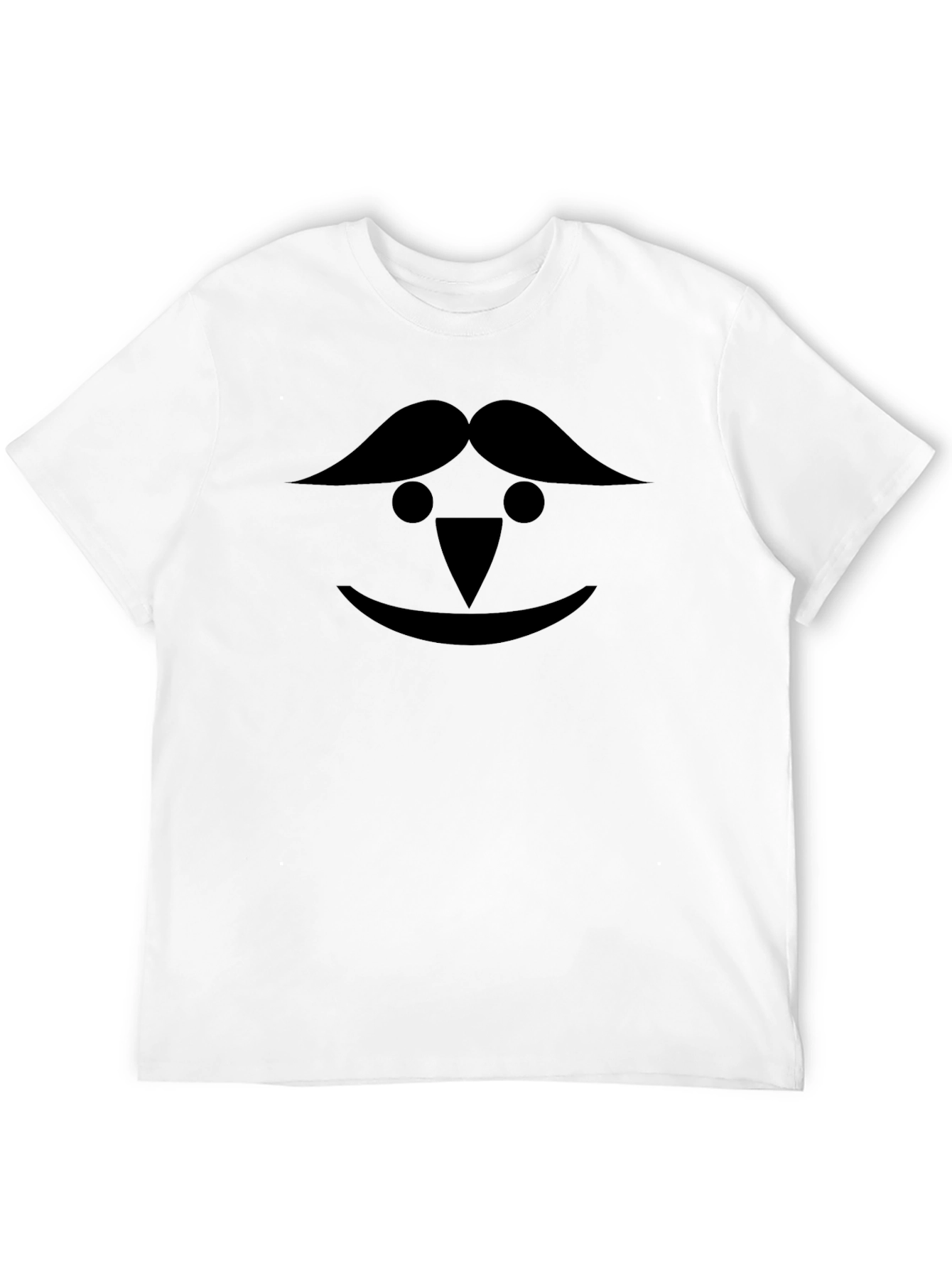 Whimsical Face Graphic Black Tee Shirt