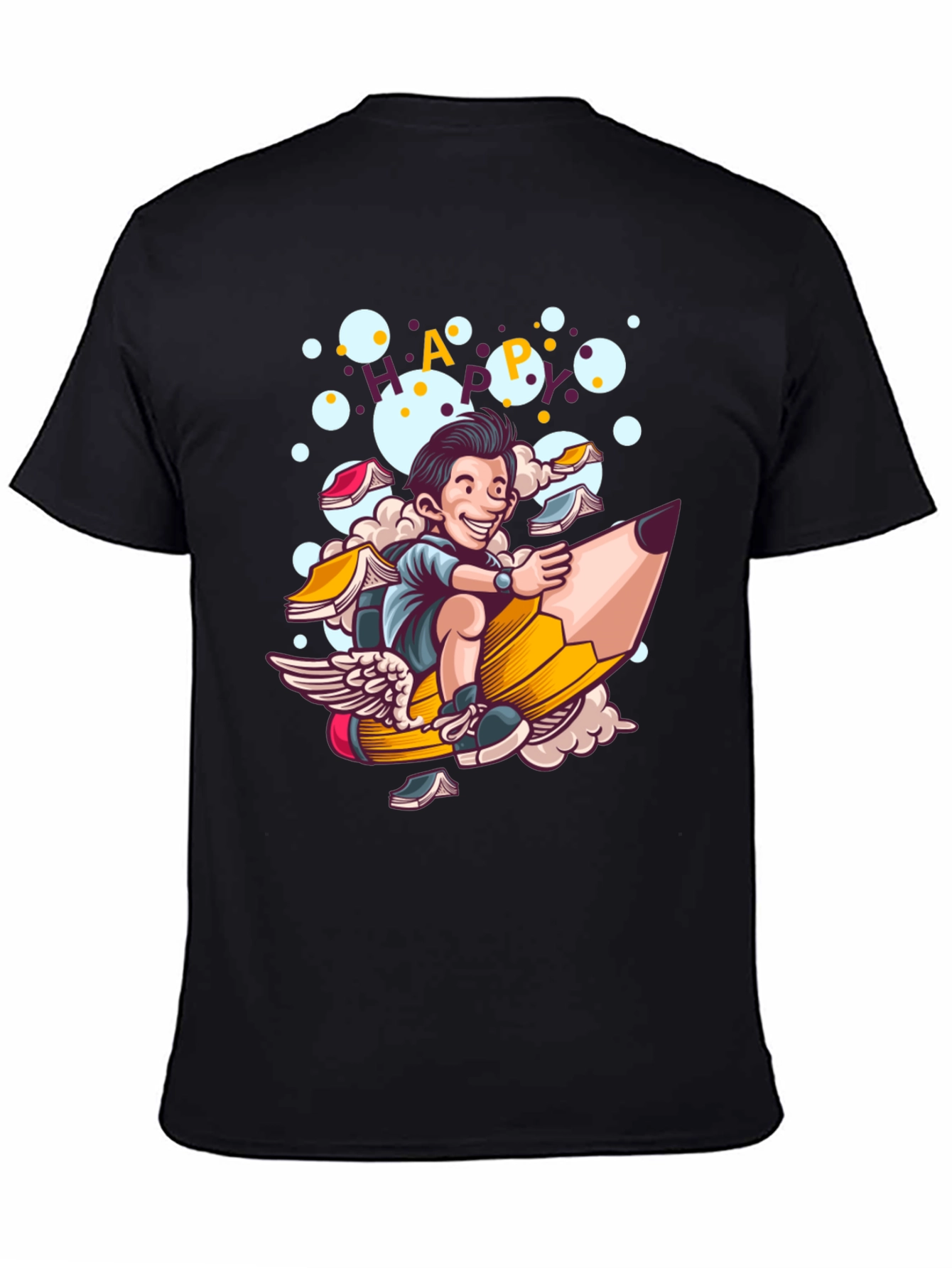 Happy Cartoon Graphic Print T-Shirt