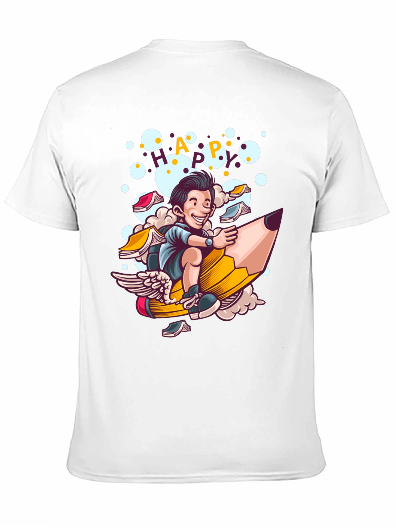 Happy Cartoon Graphic Print T-Shirt