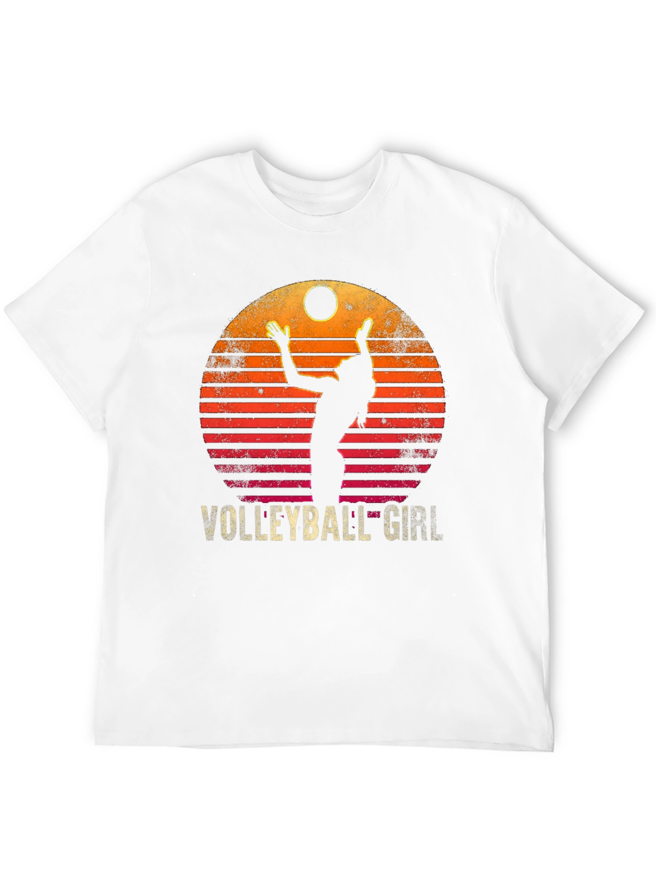 Volleyball Girl Retro Sunset Graphic T-Shirt