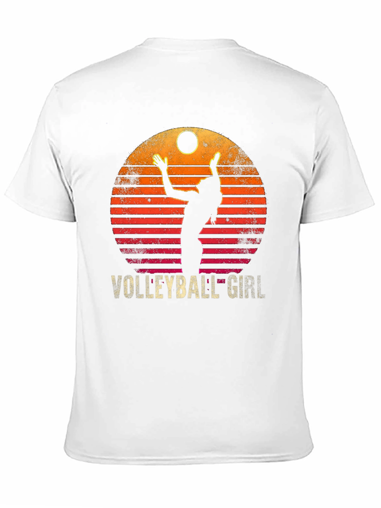 Volleyball Girl Retro Sunset Graphic T-Shirt
