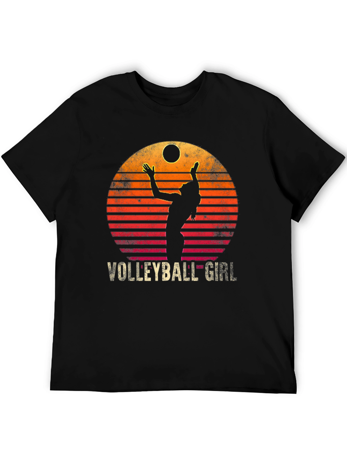Volleyball Girl Retro Sunset Graphic T-Shirt