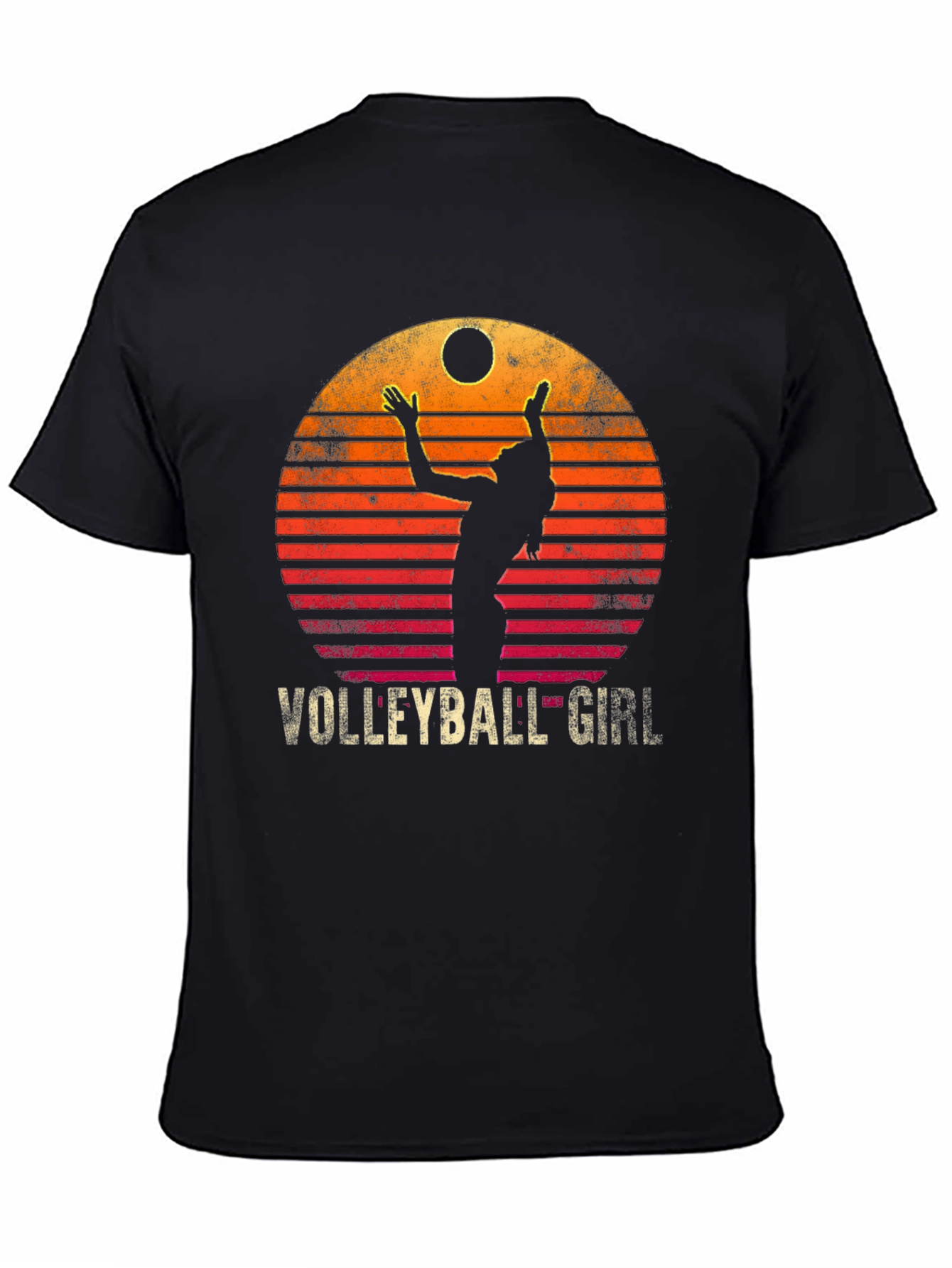 Volleyball Girl Retro Sunset Graphic T-Shirt