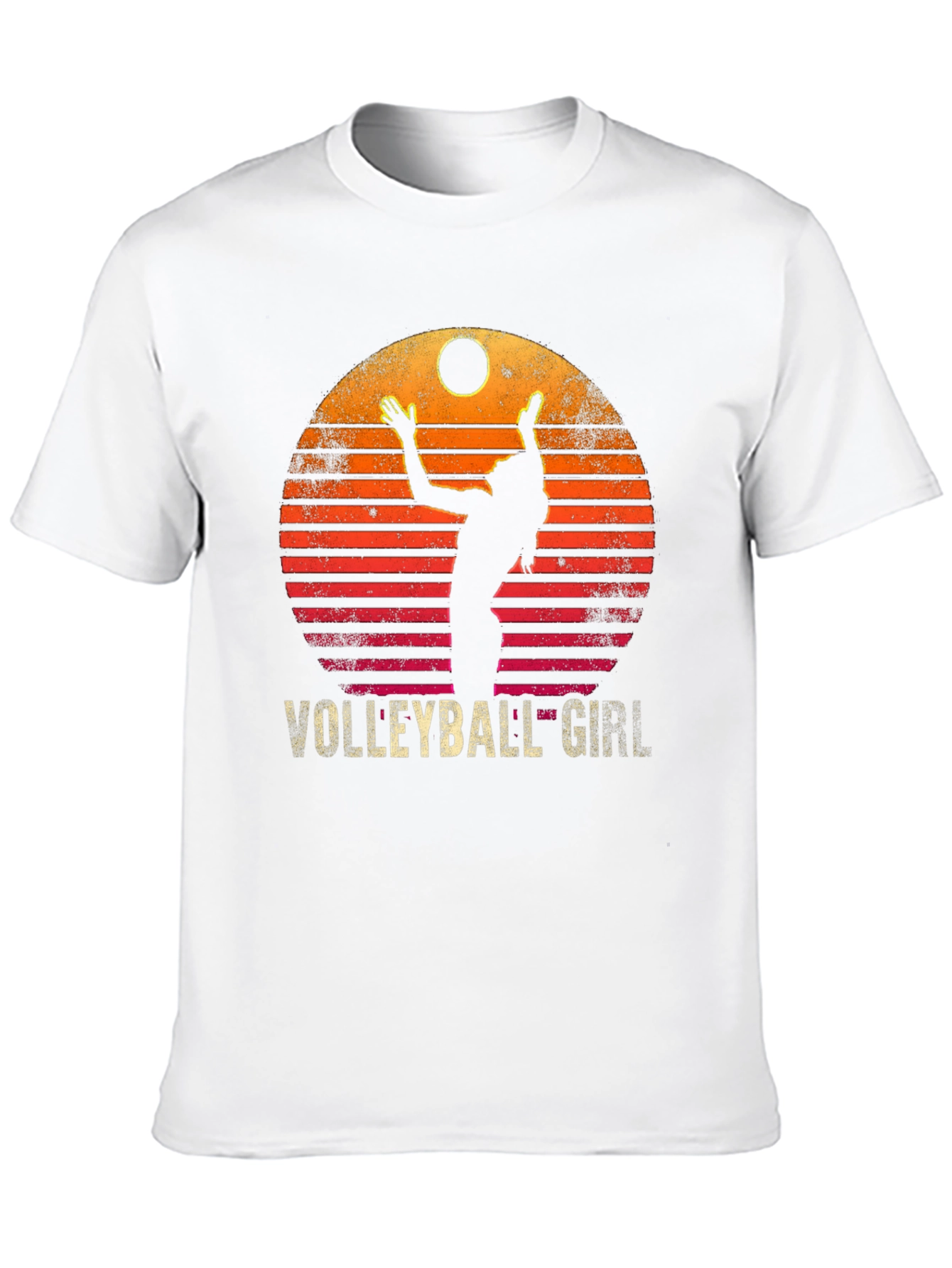 Volleyball Girl Retro Sunset Graphic T-Shirt