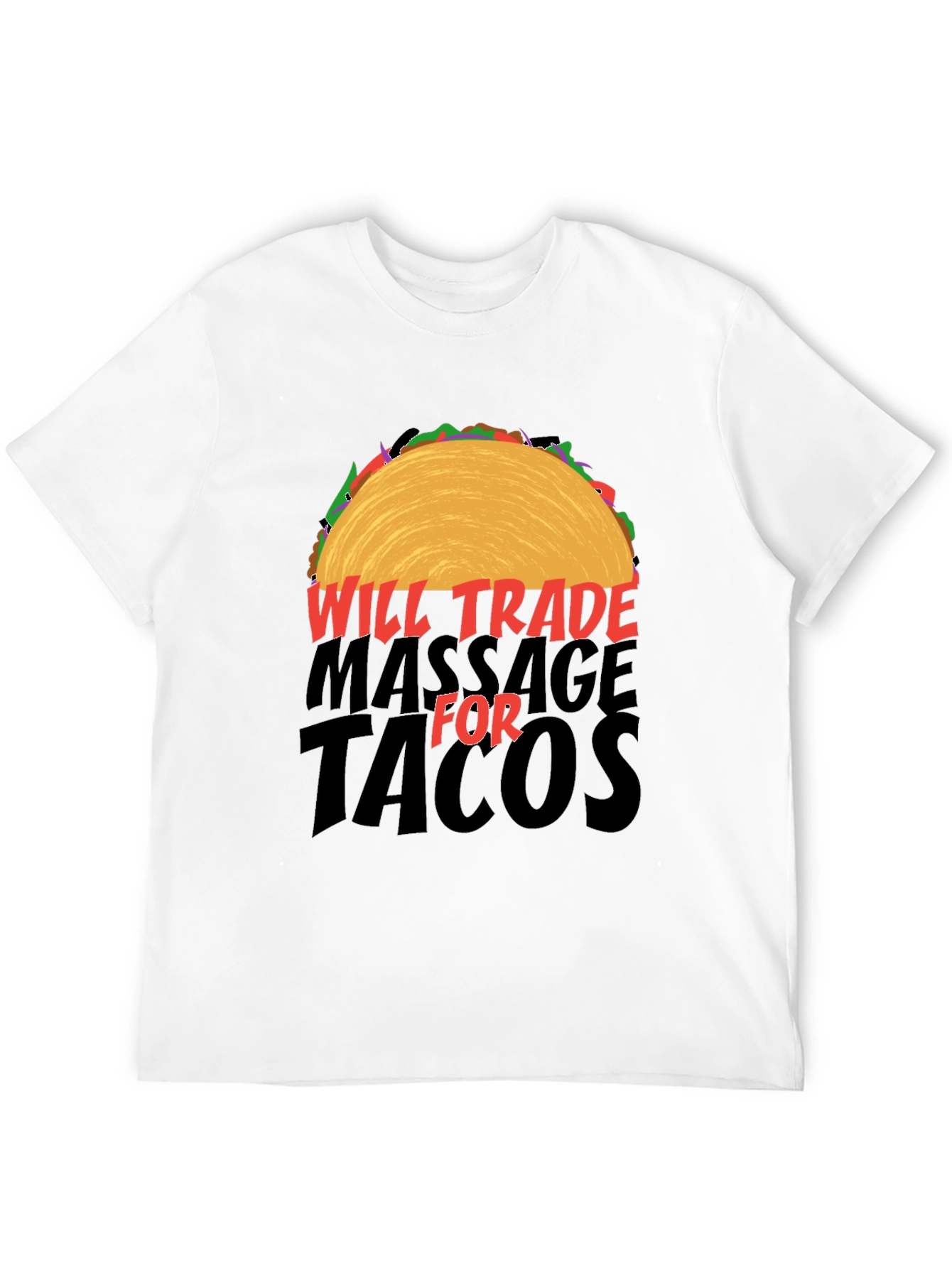 Will Trade Massage for Tacos Black T-Shirt