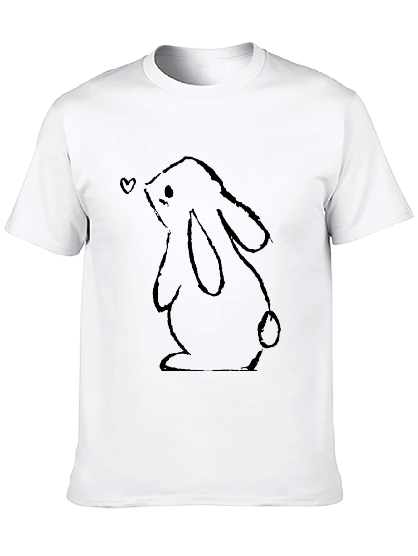 Cute Bunny Graphic Black T-Shirt