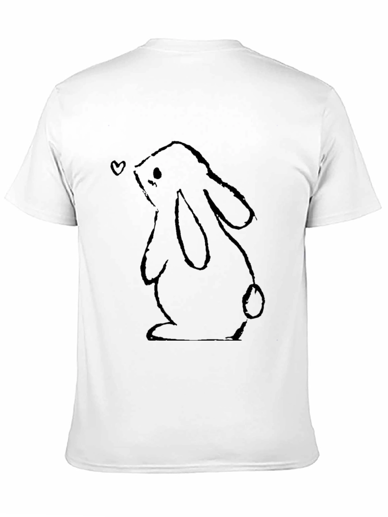 Cute Bunny Graphic Black T-Shirt