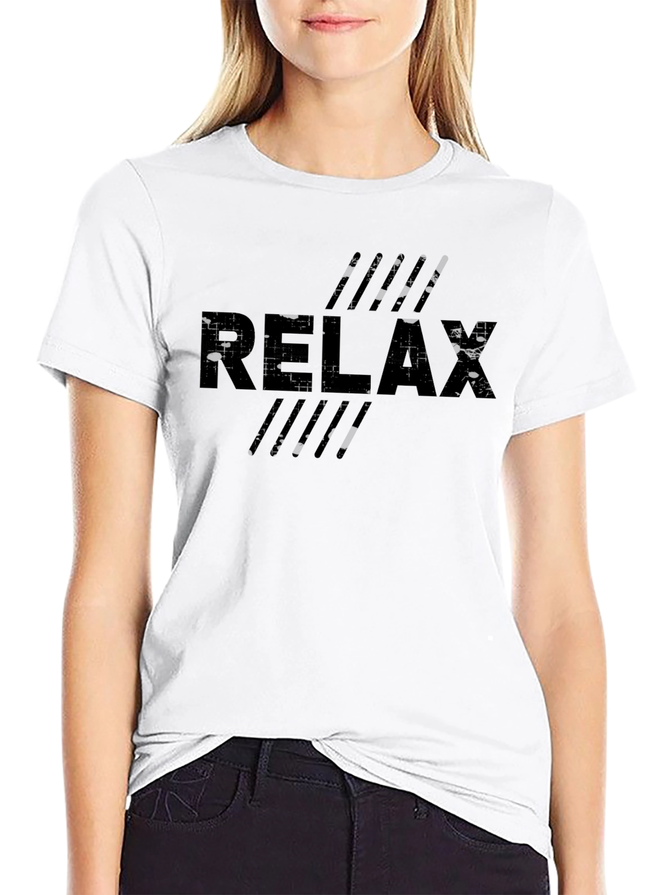 Relax Graphic Tee - Comfortable Black T-Shirt
