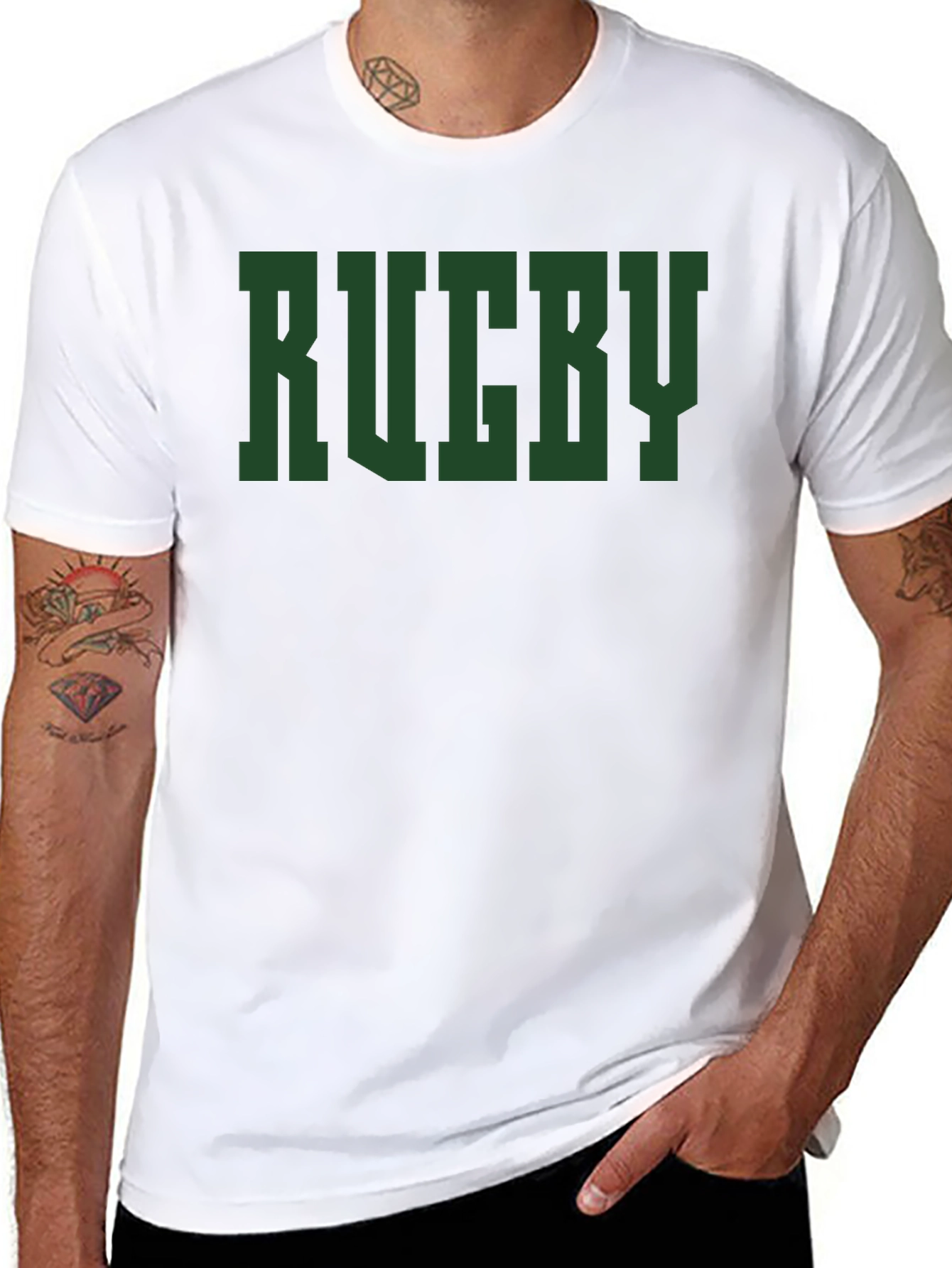 Rugby Graphic Print Black T-Shirt