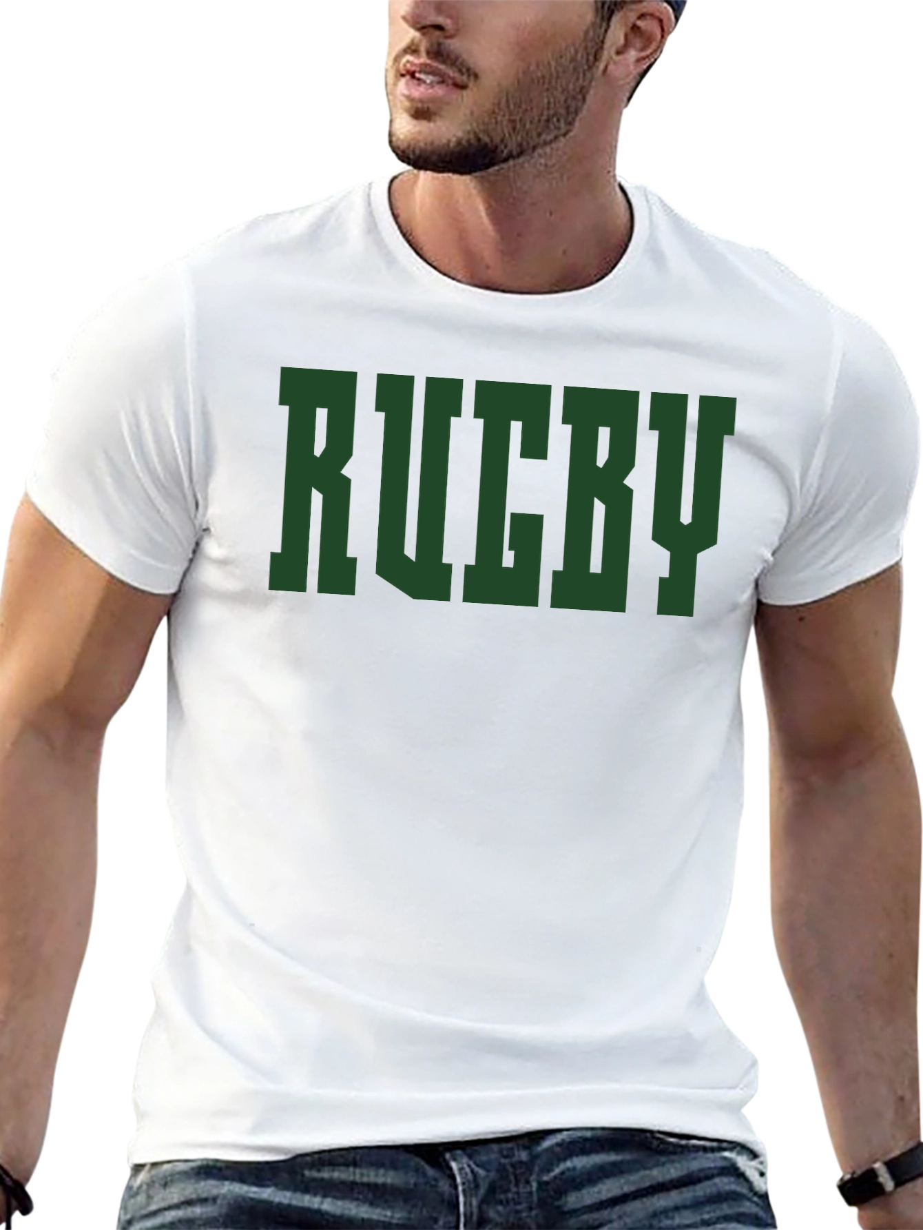 Rugby Graphic Print Black T-Shirt