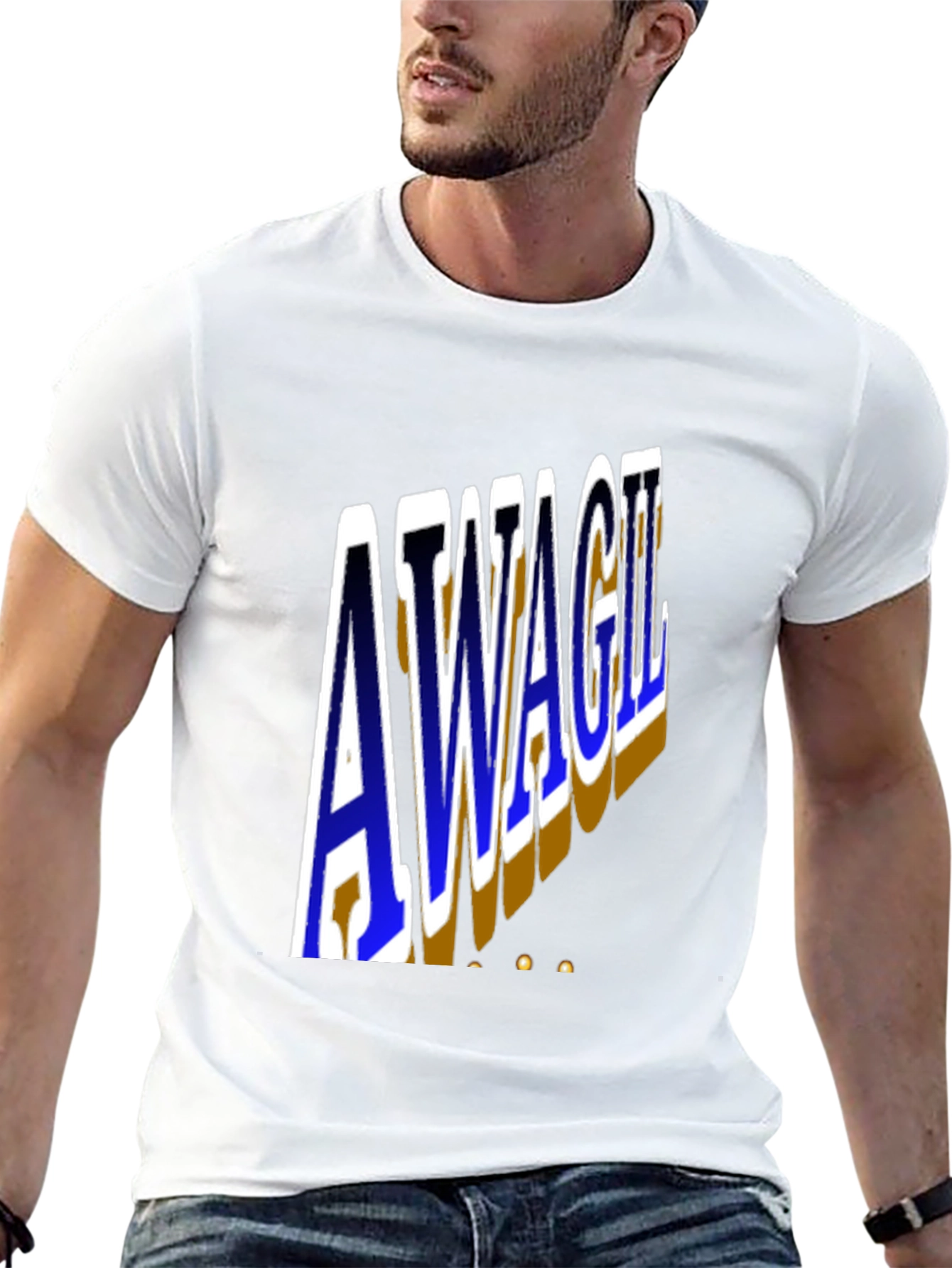 Unique AWAGIL Graphic Black T-Shirt