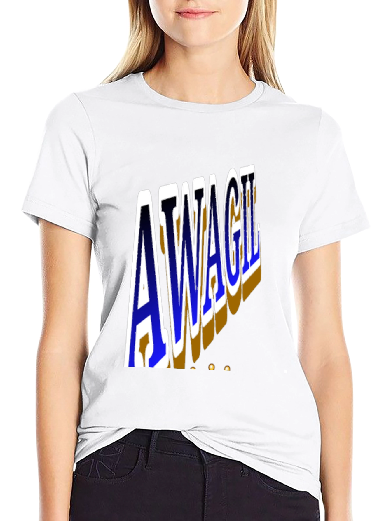 Unique AWAGIL Graphic Black T-Shirt