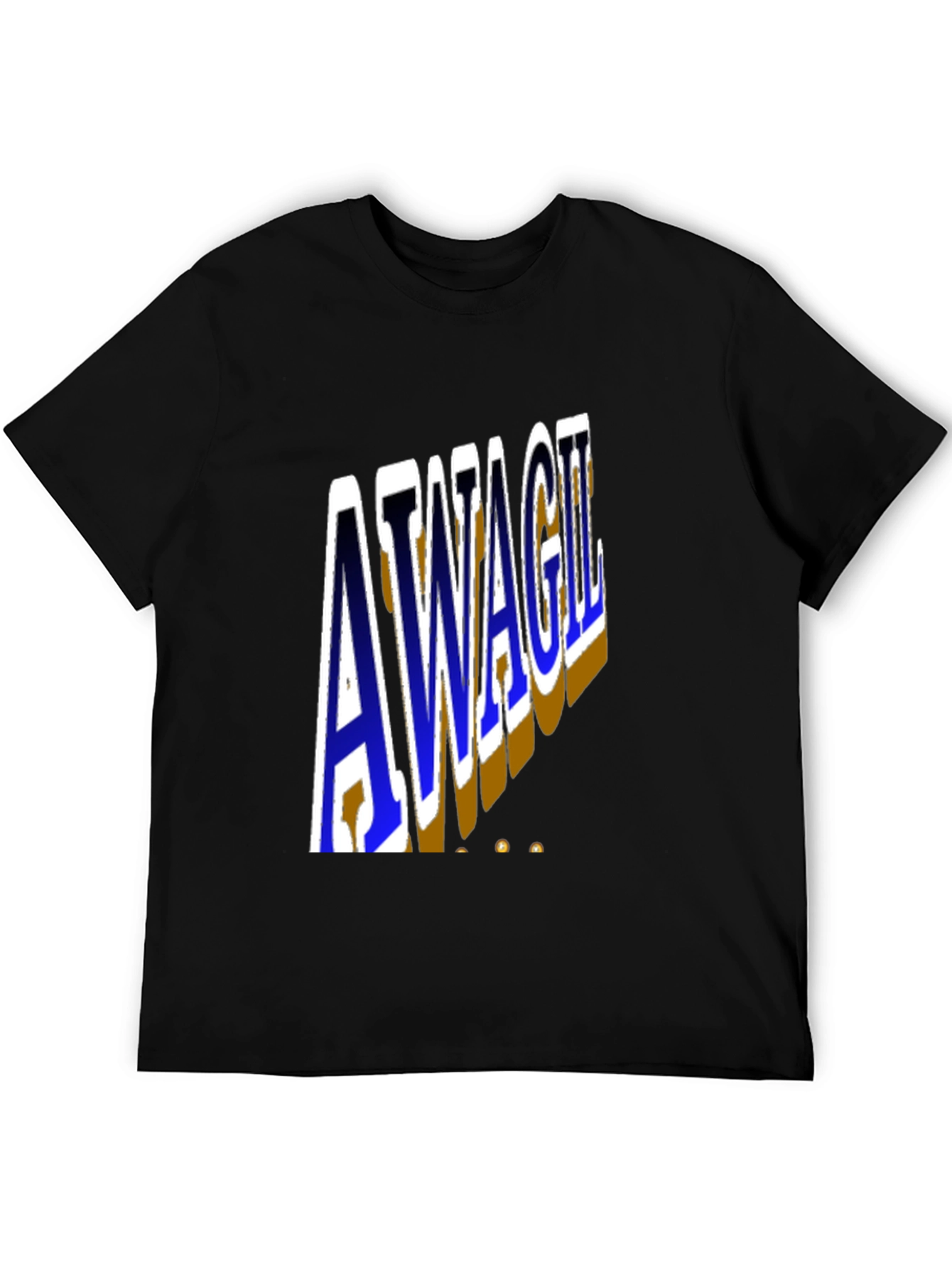 Unique AWAGIL Graphic Black T-Shirt