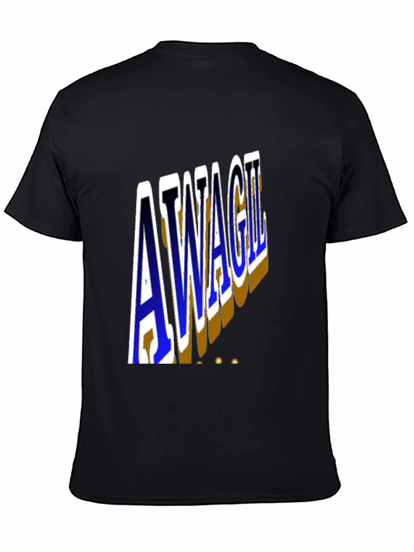 Unique AWAGIL Graphic Black T-Shirt