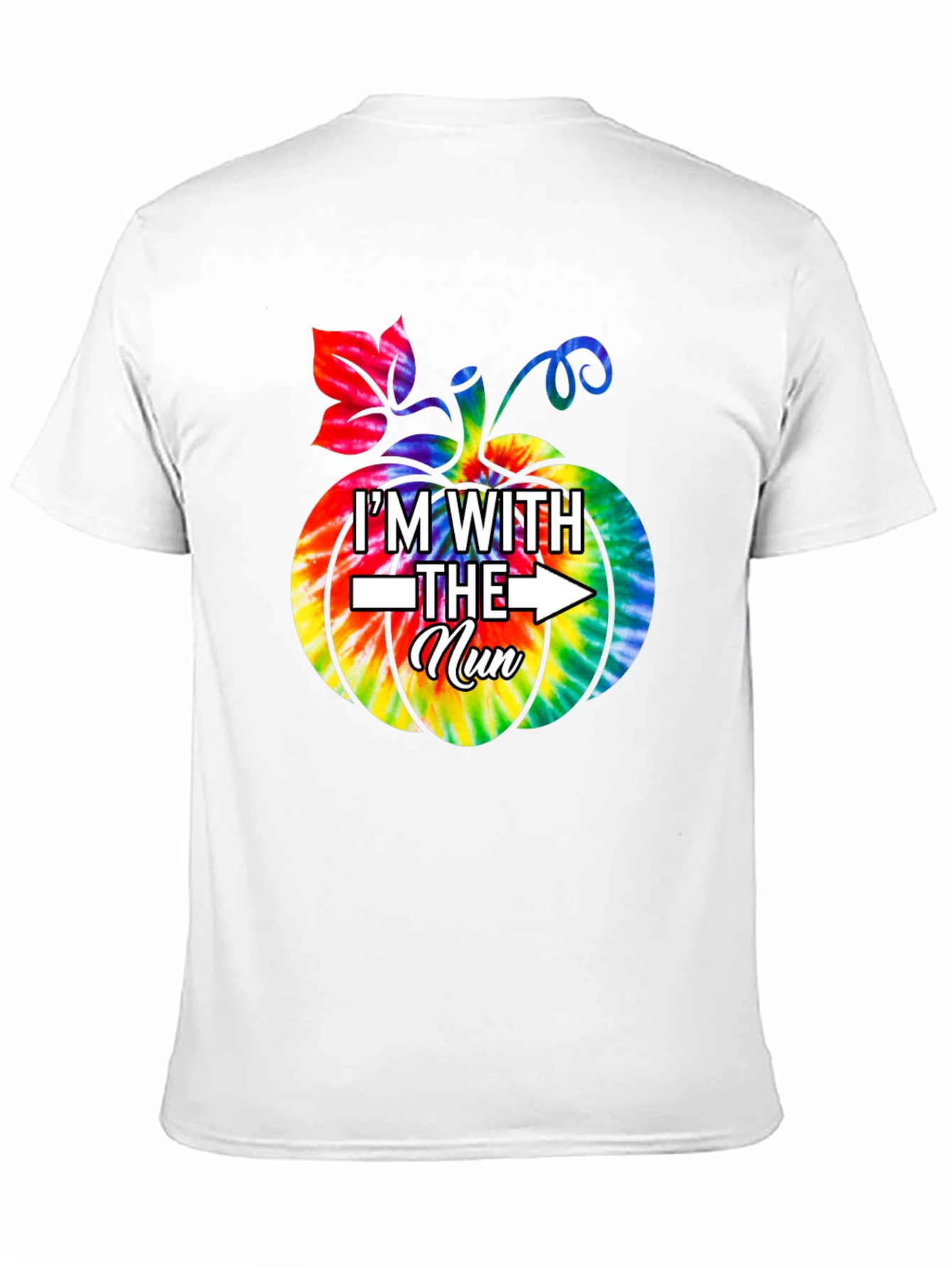 Im With The Nun Halloween Tie-Dye Pumpkin T-Shirt