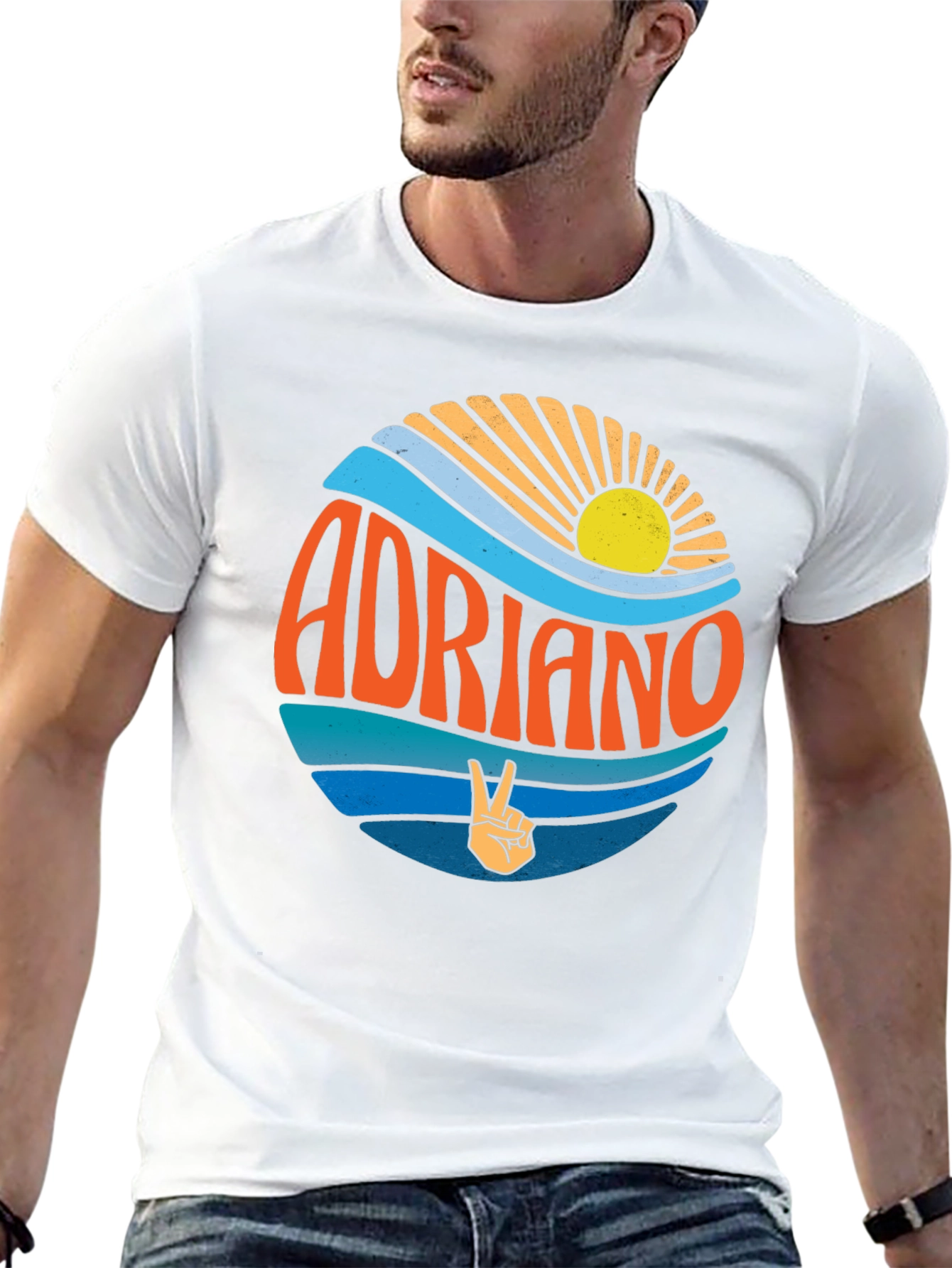 Adriano Retro Graphic Tee - Beach Vibes T-Shirt