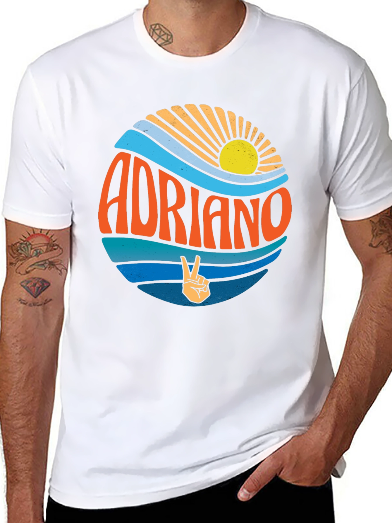 Adriano Retro Graphic Tee - Beach Vibes T-Shirt