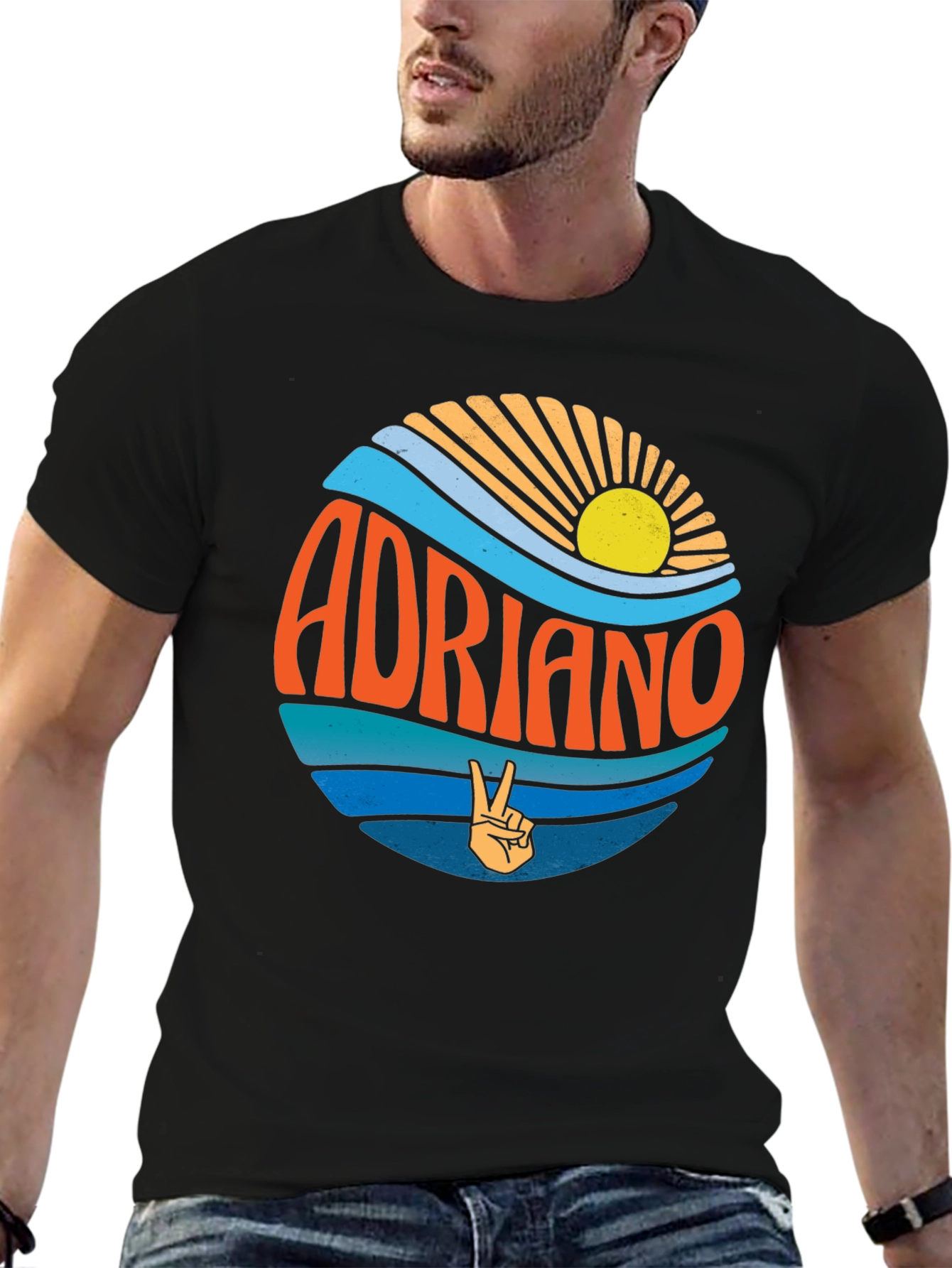 Adriano Retro Graphic Tee - Beach Vibes T-Shirt