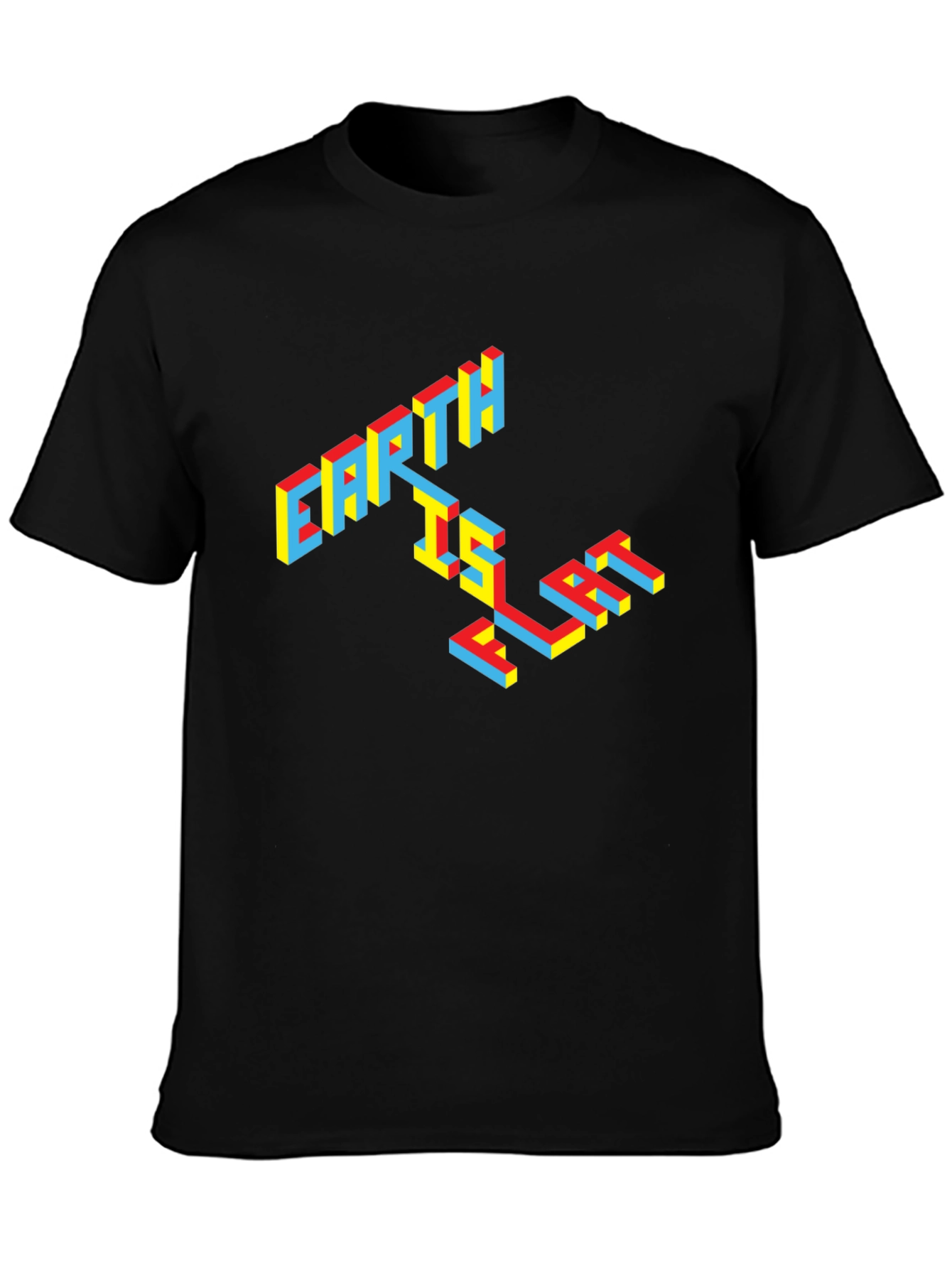 Earth Is Flat T-Shirt - Black Graphic Tee