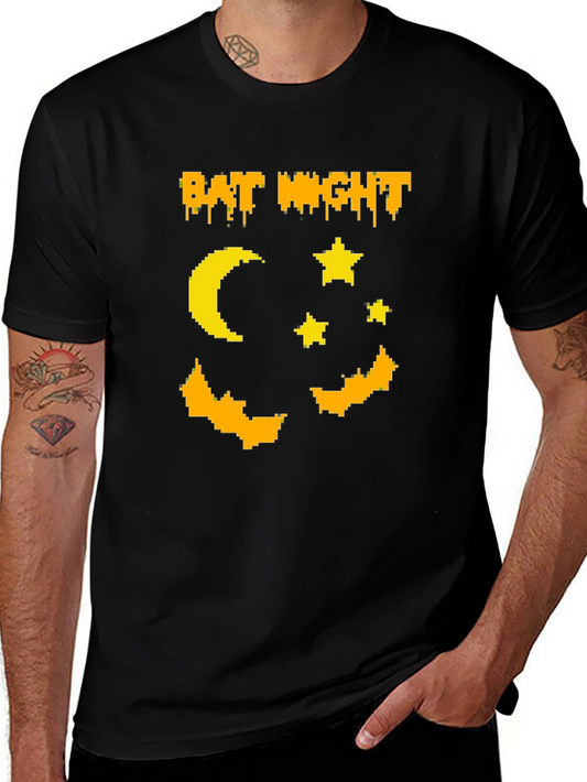 Bat Night Graphic T-Shirt Halloween Tee