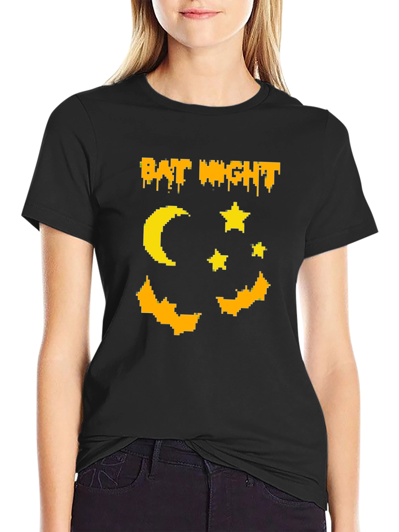 Bat Night Graphic T-Shirt Halloween Tee