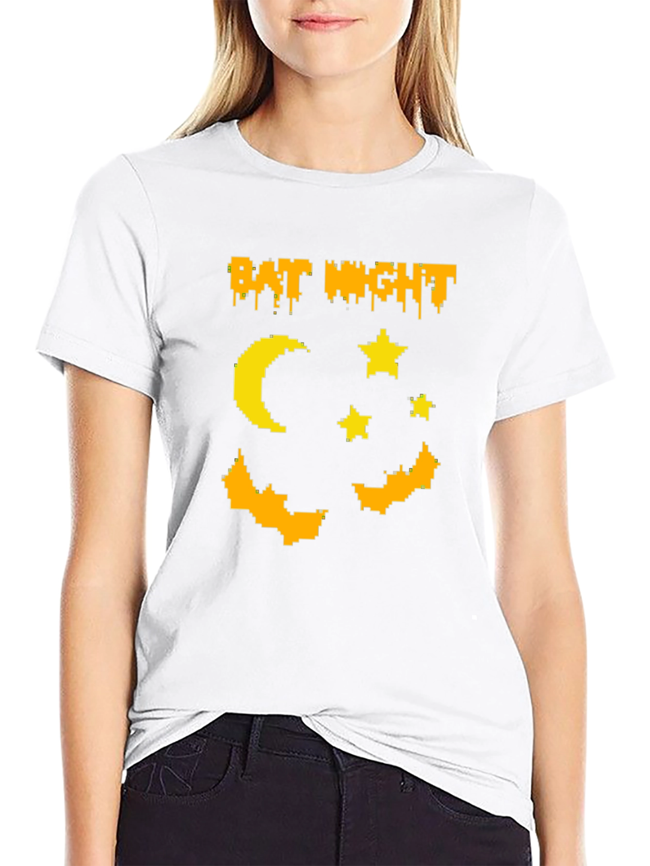 Bat Night Graphic T-Shirt Halloween Tee