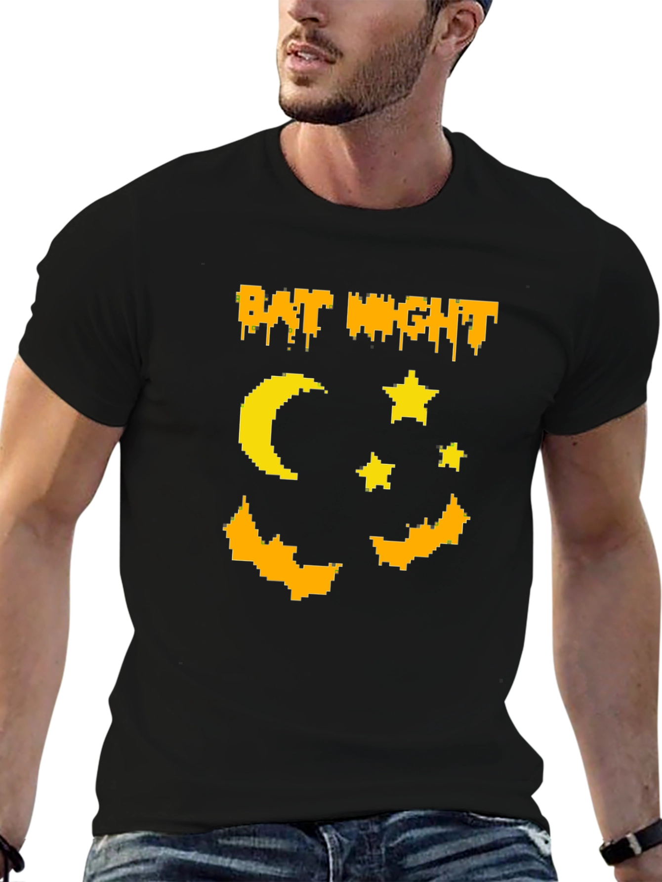 Bat Night Graphic T-Shirt Halloween Tee