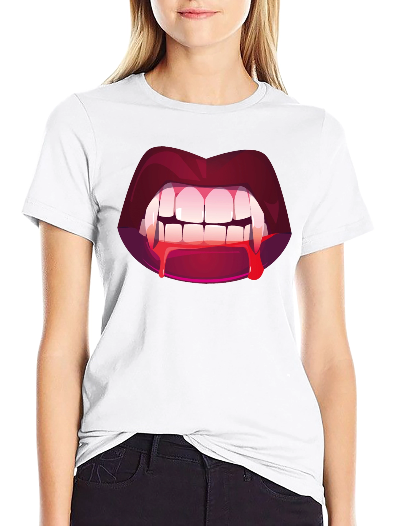 Vampire Bite Graphic Tee - Halloween Fashion
