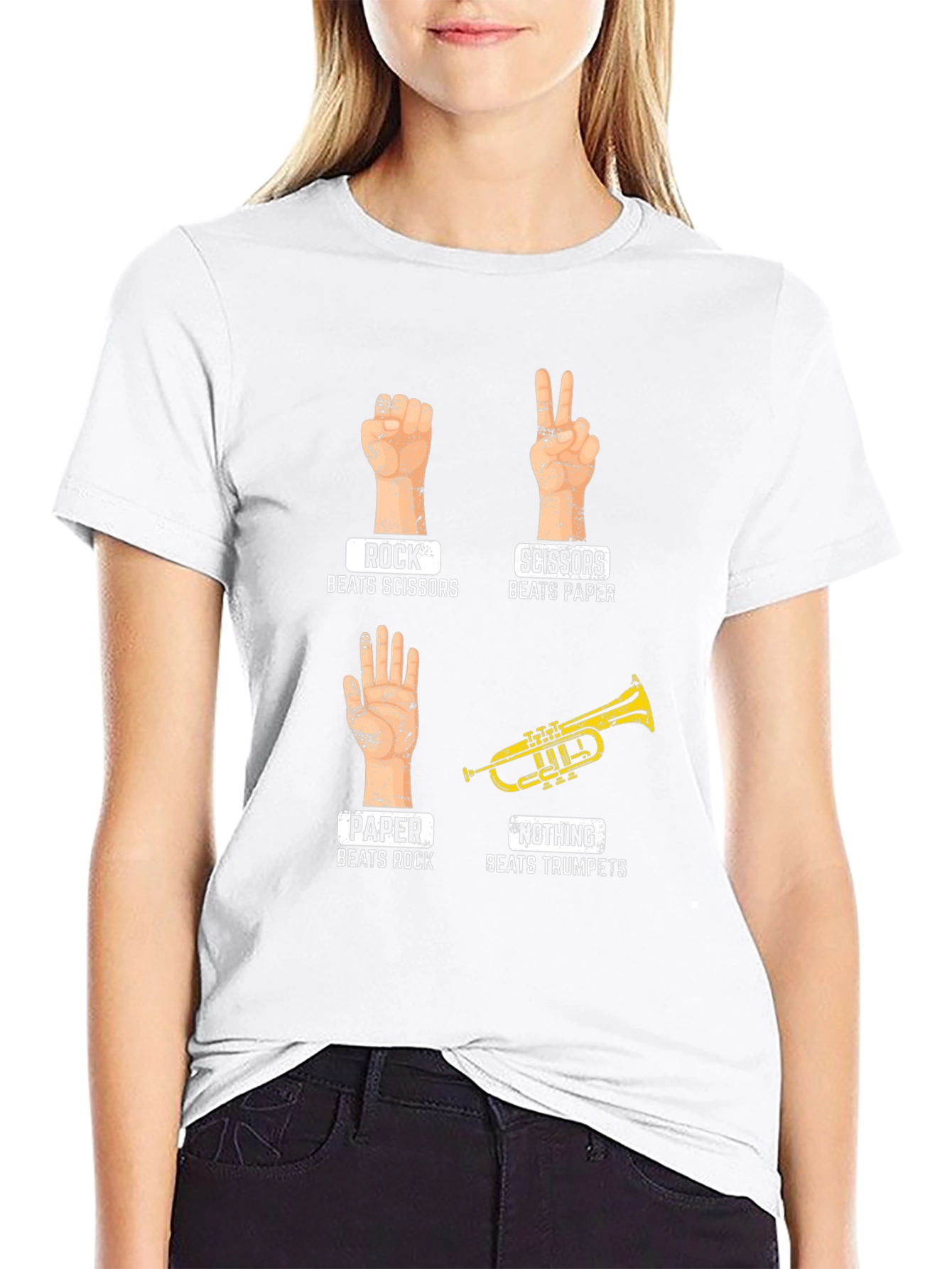 Rock Paper Scissors Trumpet Graphic Tee