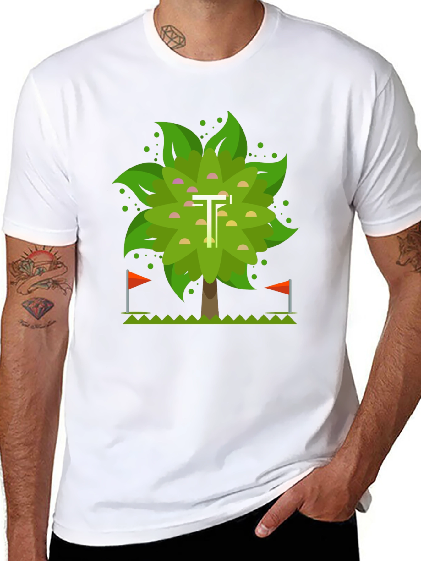 Geometric Tree Graphic T-Shirt