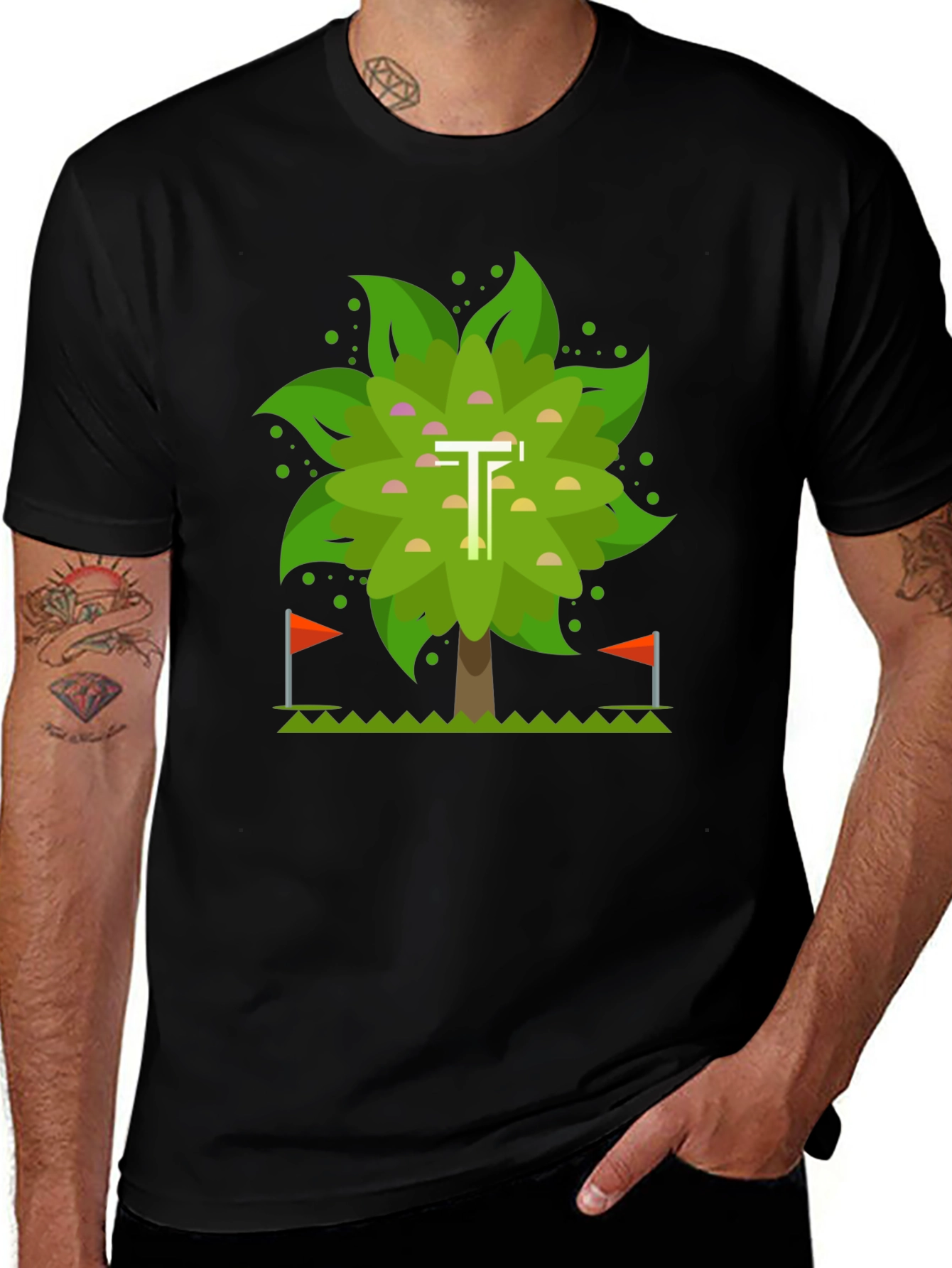 Geometric Tree Graphic T-Shirt