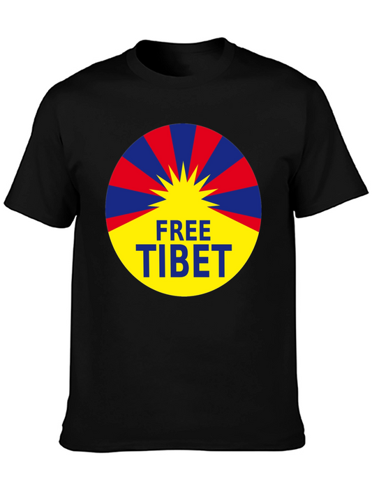 Free Tibet Graphic Tee - Black Activist T-Shirt