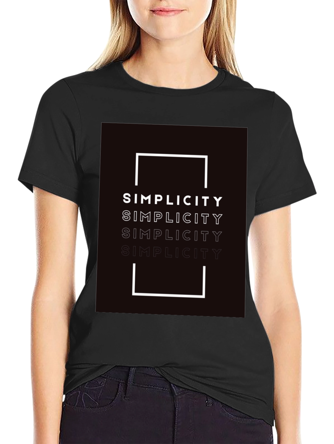 Simplicity Graphic Print Black T-Shirt