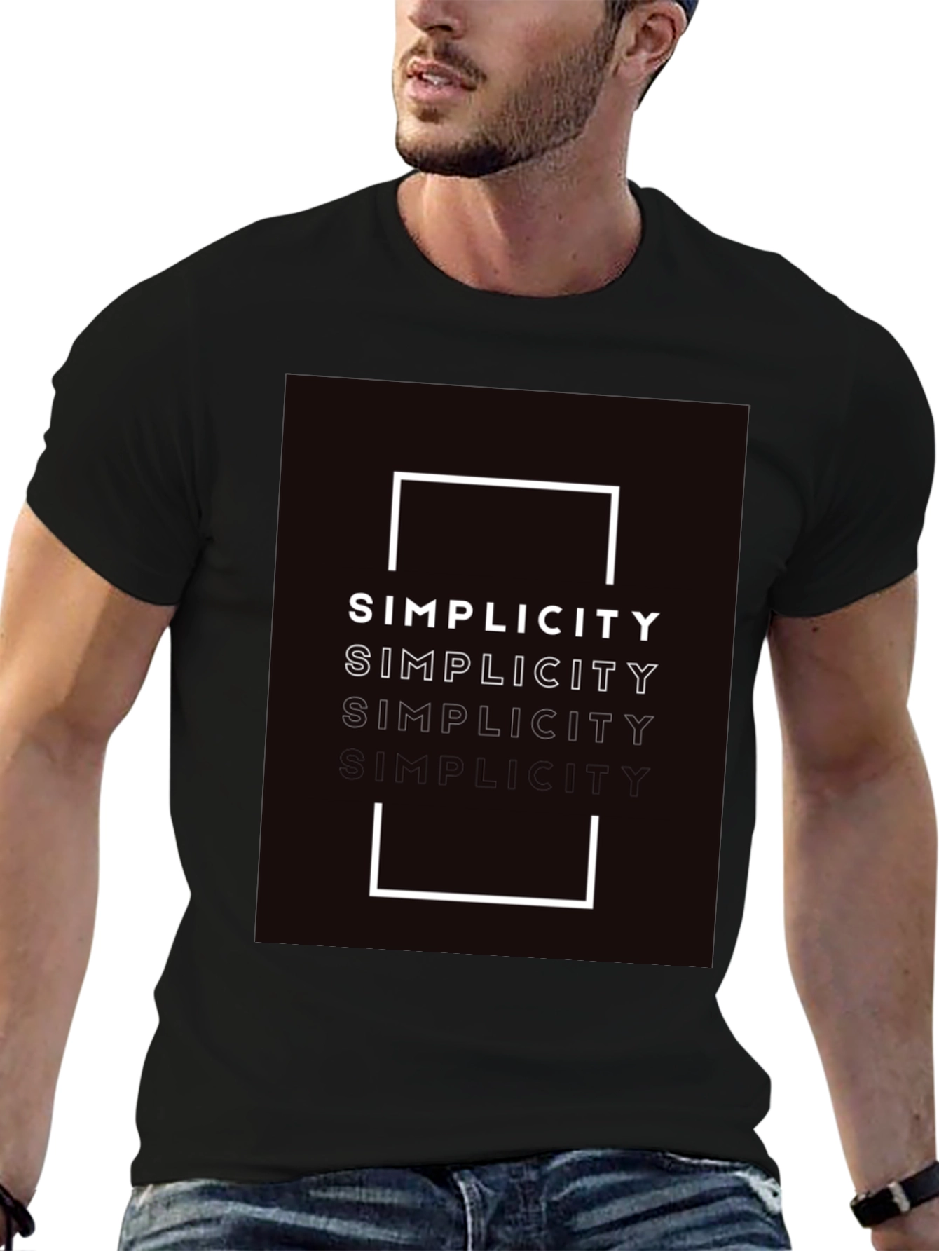 Simplicity Graphic Print Black T-Shirt